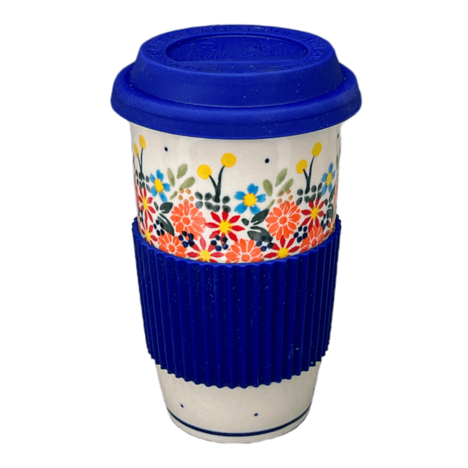 Mug, Travel, 14 oz in "Bright Bouquet" by Andy | NDA281-A55