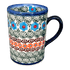 Mug, Straight Mug, 8 oz in "Teal Pompons" by Andy | NDA350-62