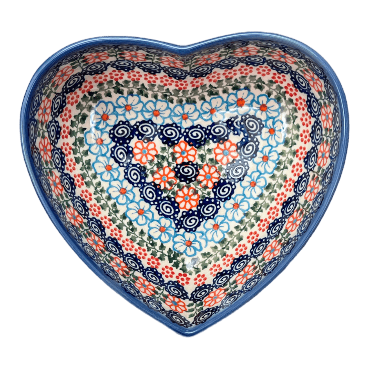 Bowl, Heart-Shaped 6.5" x 7" in "Zany Zinnia" by Andy | NDA367-35