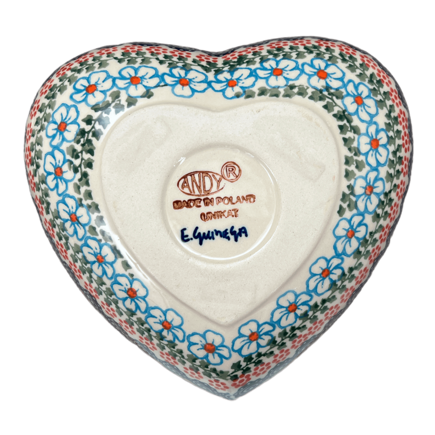 Bowl, Heart-Shaped 6.5" x 7" in "Zany Zinnia" by Andy | NDA367-35