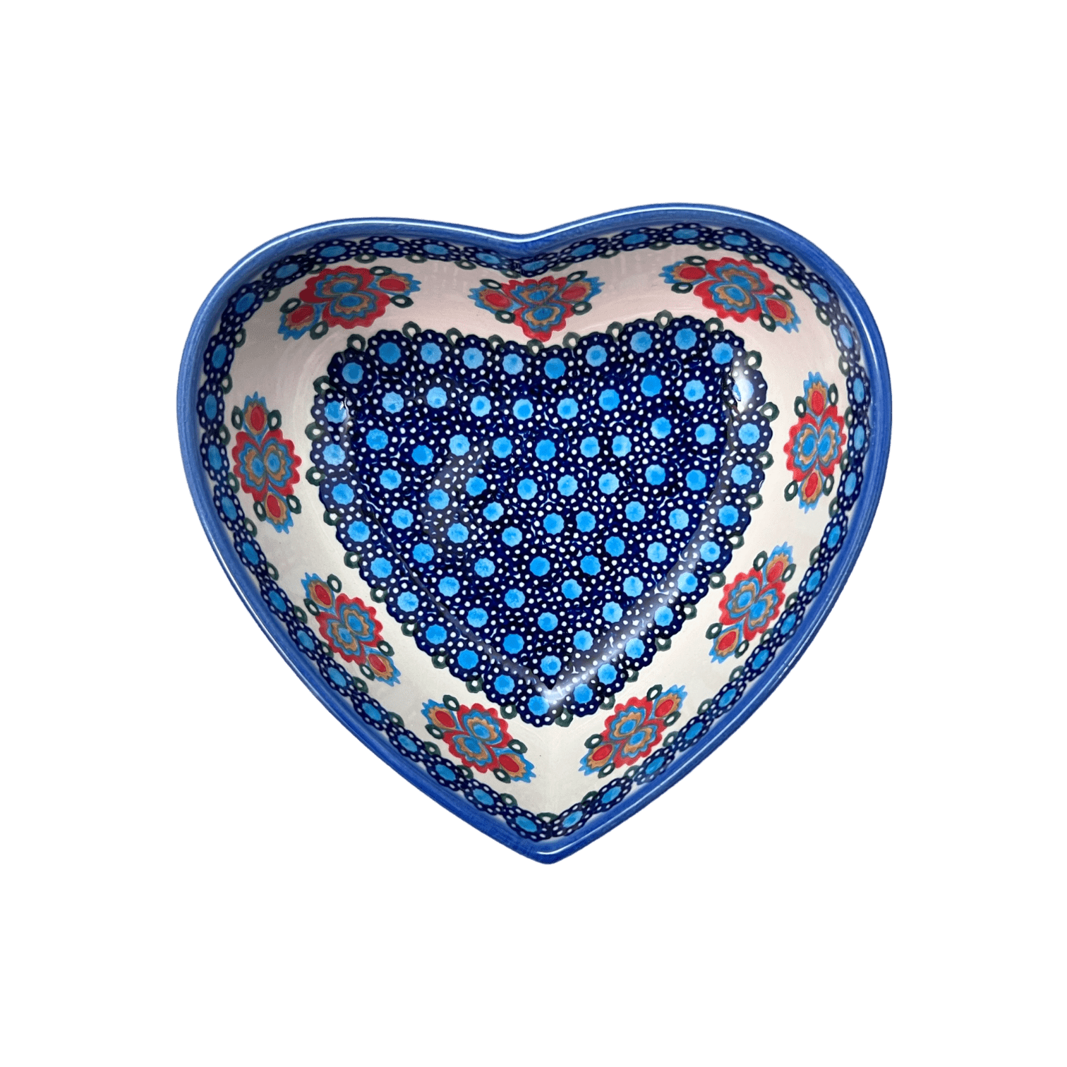 Bowl, Heart-Shaped 6.5" x 7" in "Polish Bouquet" by Andy | NDA367-82