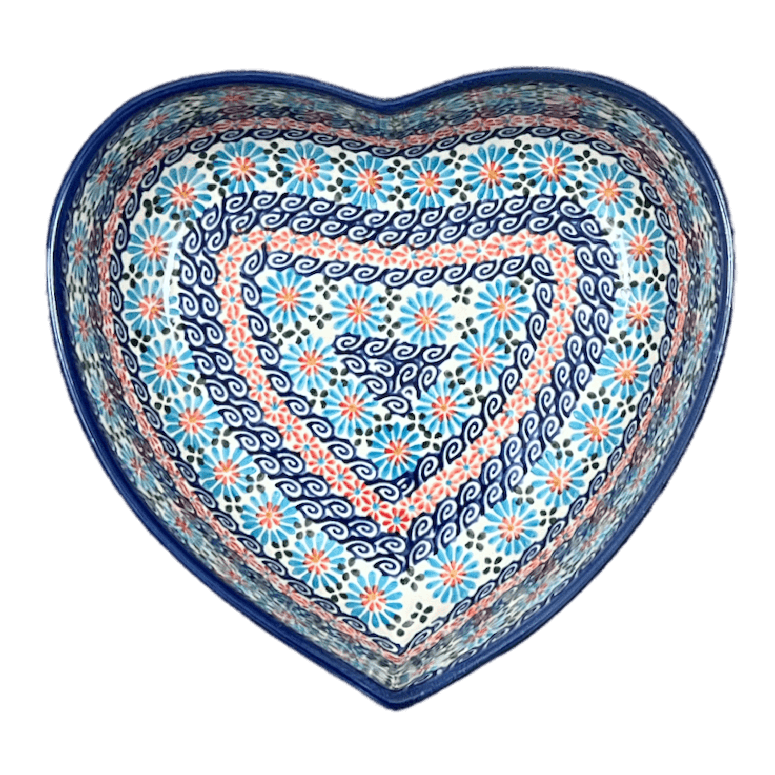 Bowl, Heart-Shaped, 8" X 8.75" in "Daisy Waves" by Andy | NDA368-3