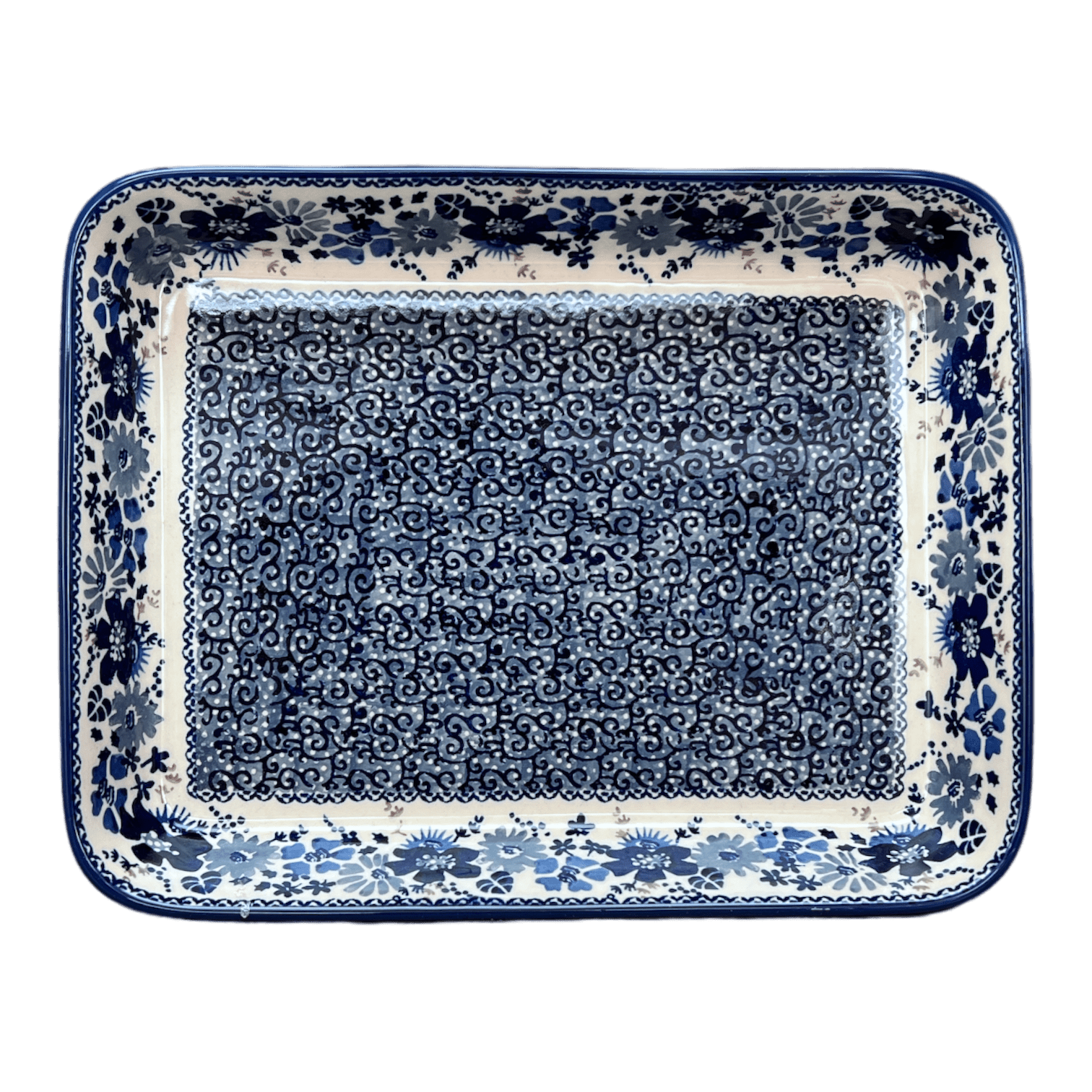 Baker, Rectangular, Shallow, 9" x 11" in "Blue Life" by Manufaktura | P104S-EO39