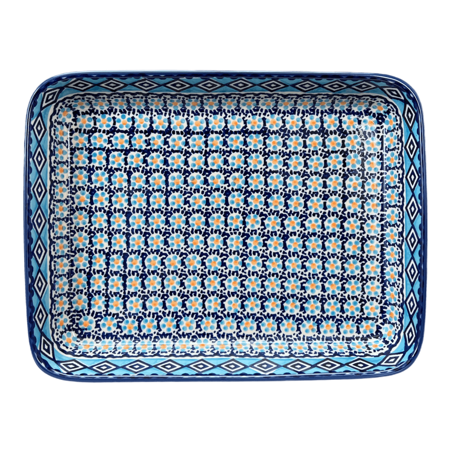 Baker, Rectangular, Shallow, 9" x 11" in "Blue Diamond" by Manufaktura | P104U-DHR