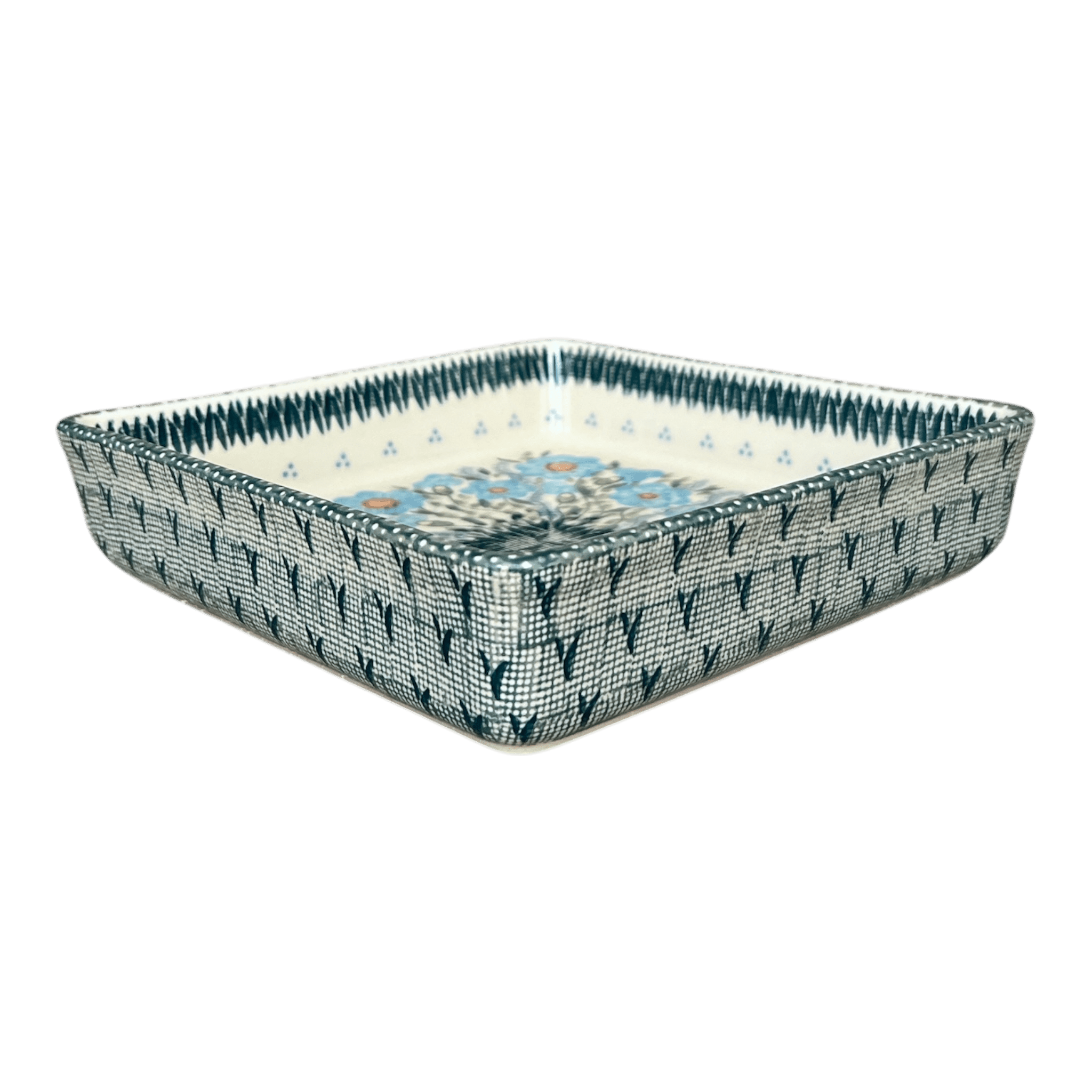 Baker, Square, 8" in "Baby Blue Blossoms" by Manufaktura | P151S-JS49