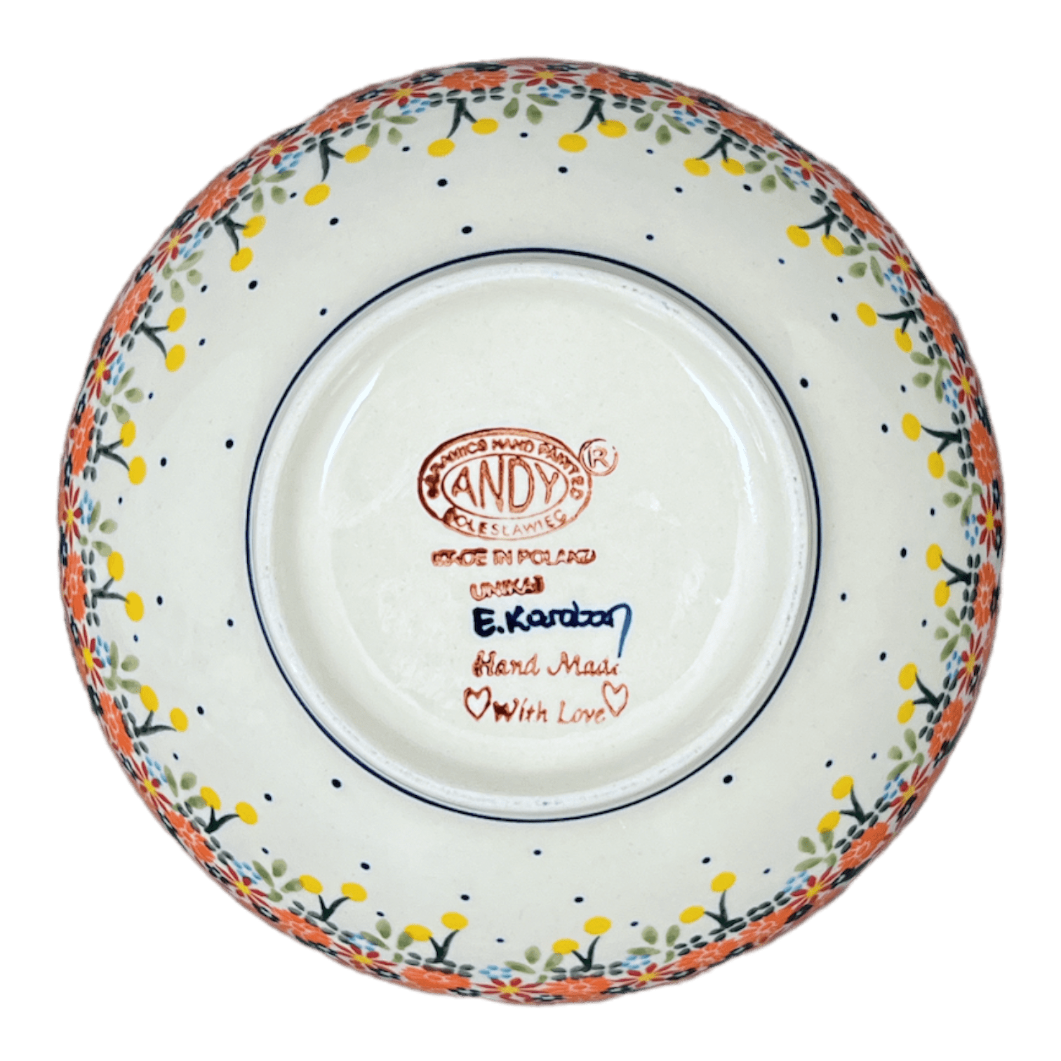 Bowl, Round, Deep, 9" in "Bright Bouquet" by Andy | NDA194-A55