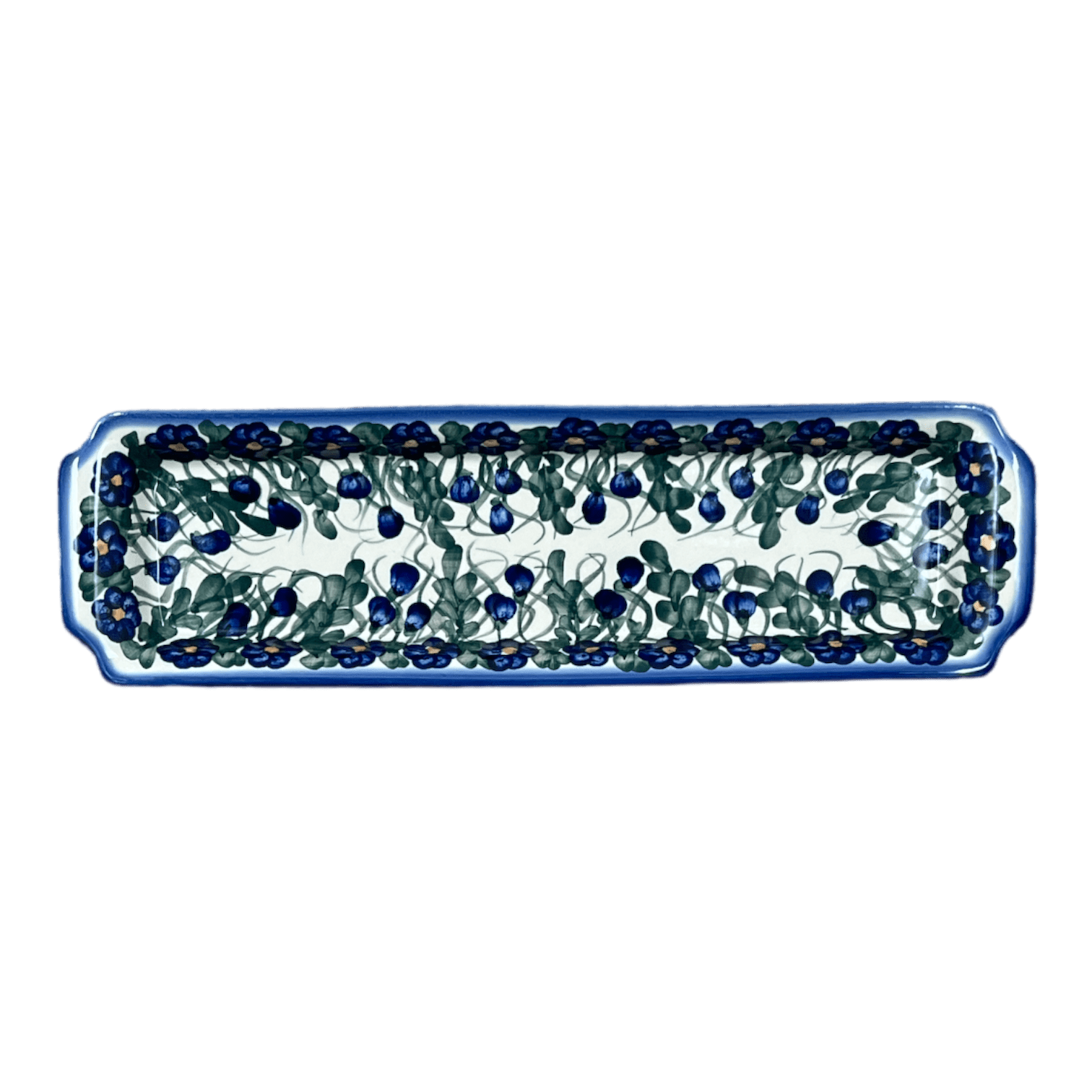 Tray, Rectangular, 16" x 4.5" in "Blue Lattice" by Andy | NDA203-6