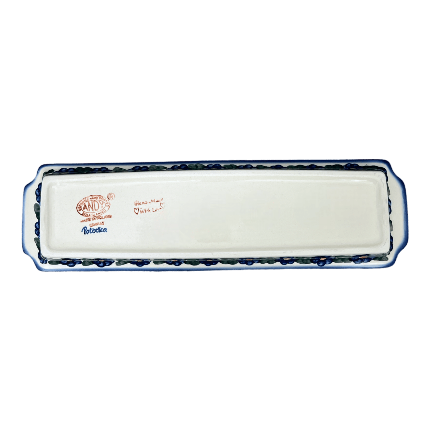 Tray, Rectangular, 16" x 4.5" in "Blue Lattice" by Andy | NDA203-6