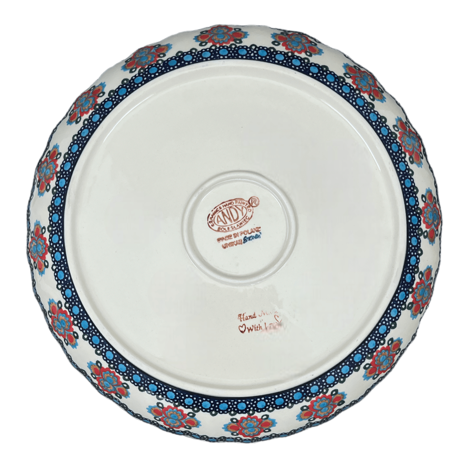 Bowl, Round, Shallow, 12.5" in "Polish Bouquet" by Andy | NDA199-82