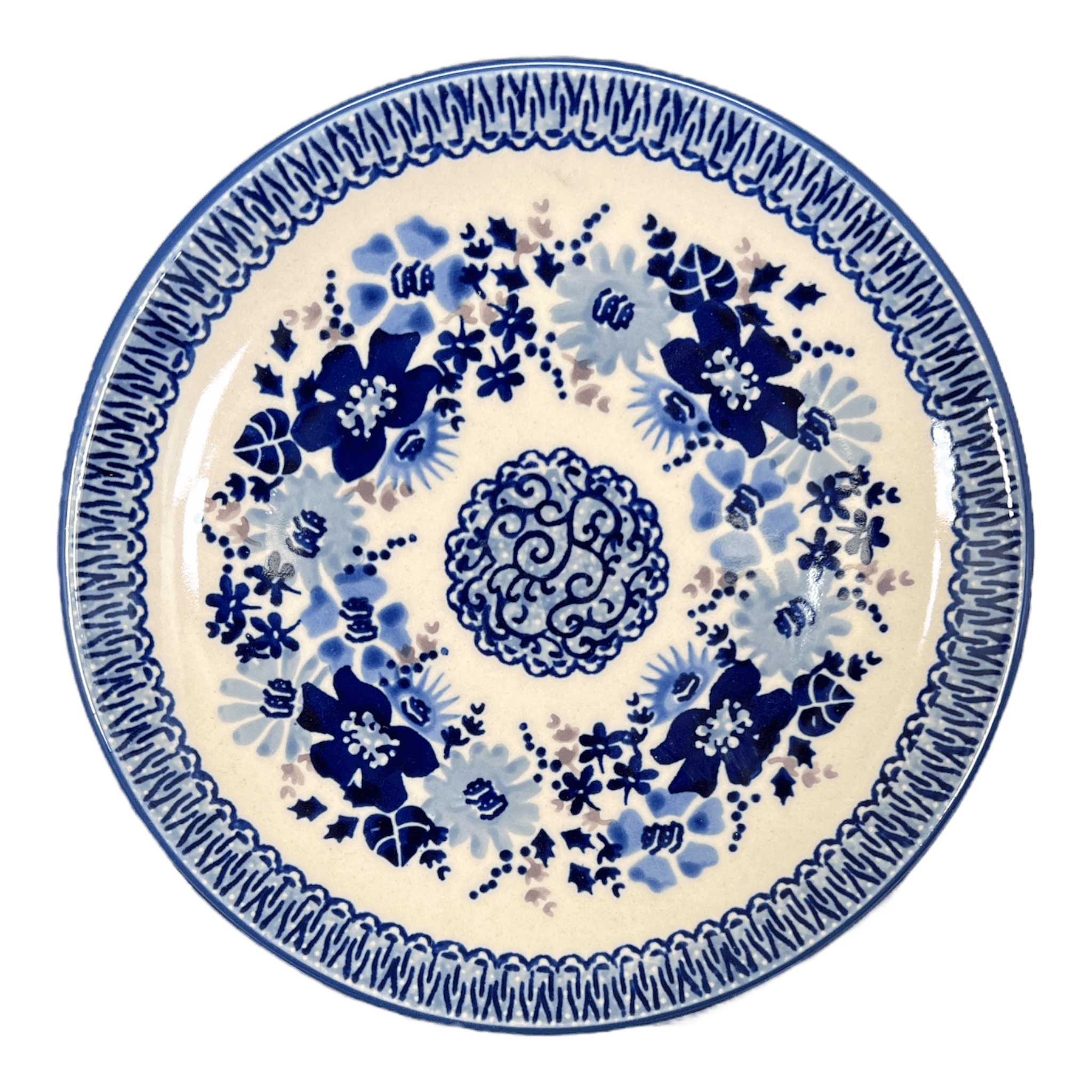 Plate, Round, Dessert, 7.25" in "Blue Life" by Manufaktura | T131S-EO39