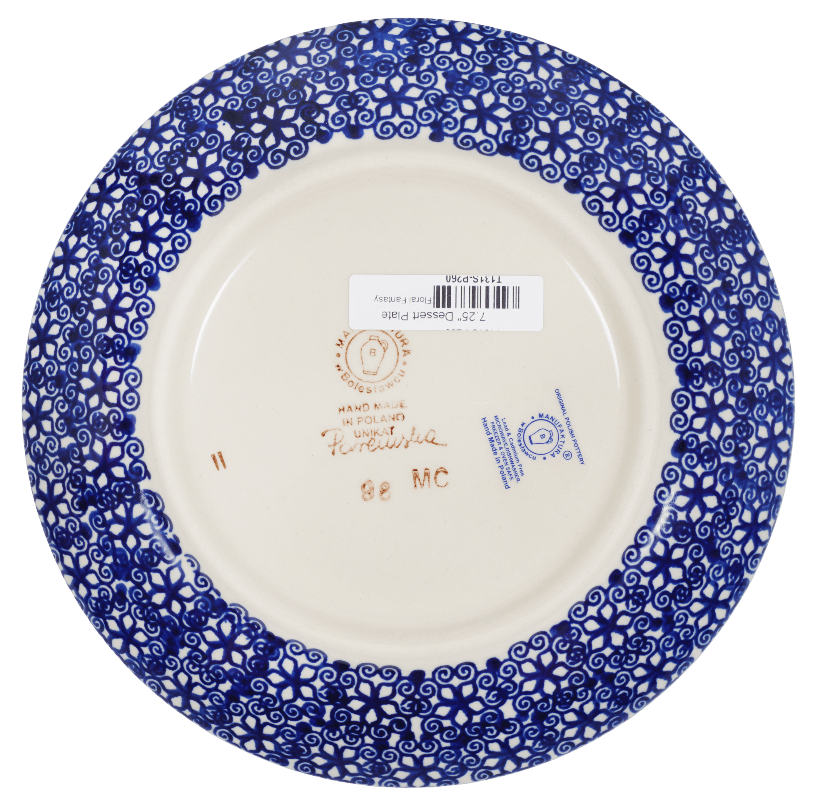 Plate, Round, Dessert, 7.25" in "Floral Fantasy" by Manufaktura | T131S-P260