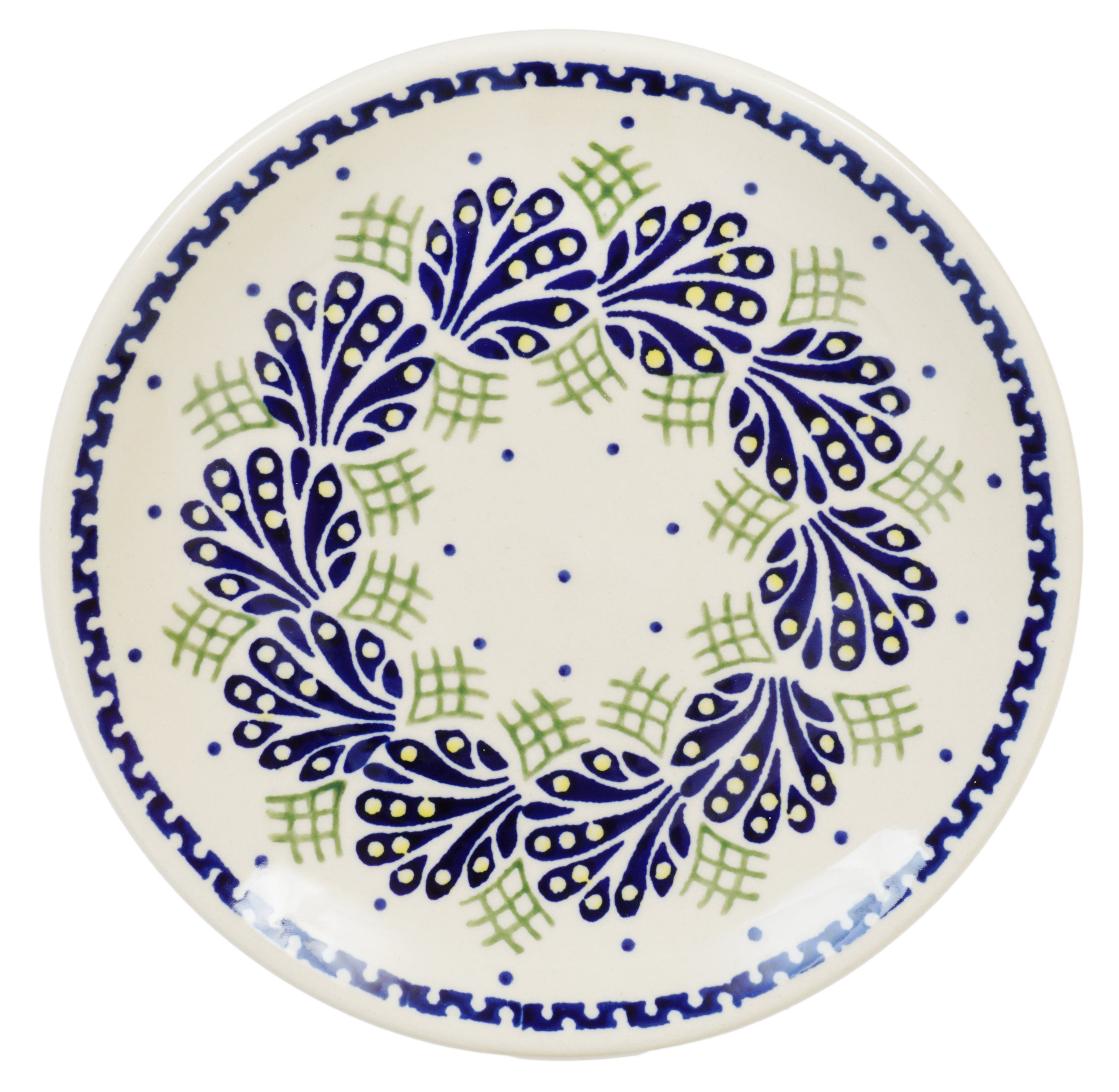 Plate, Round, Dessert, 7.25" in "Splash of Blue" by Manufaktura | T131T-DPPZ