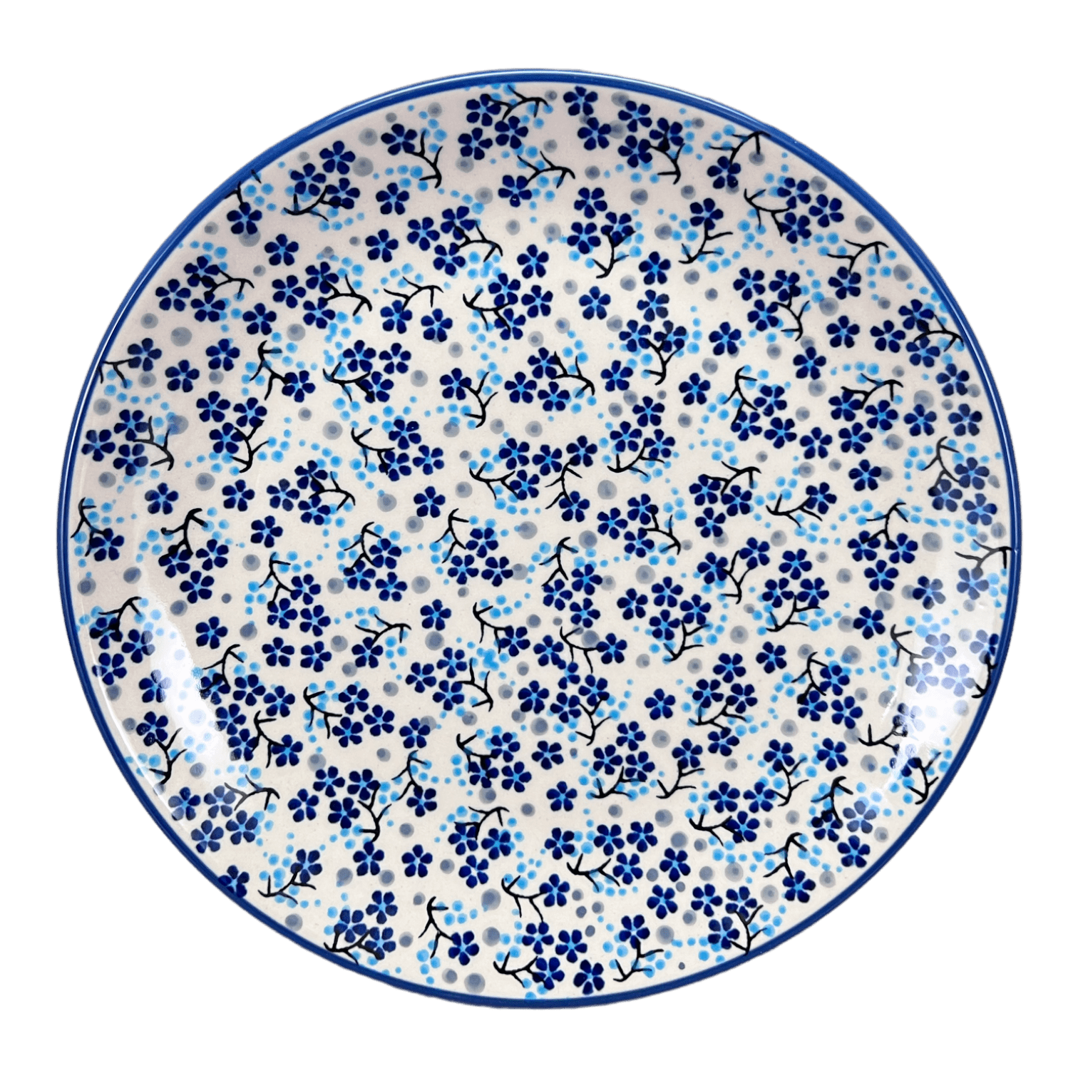 Plate, Round, Salad, 8.5" in "Scattered Blues" by Manufaktura | T134S-AS45