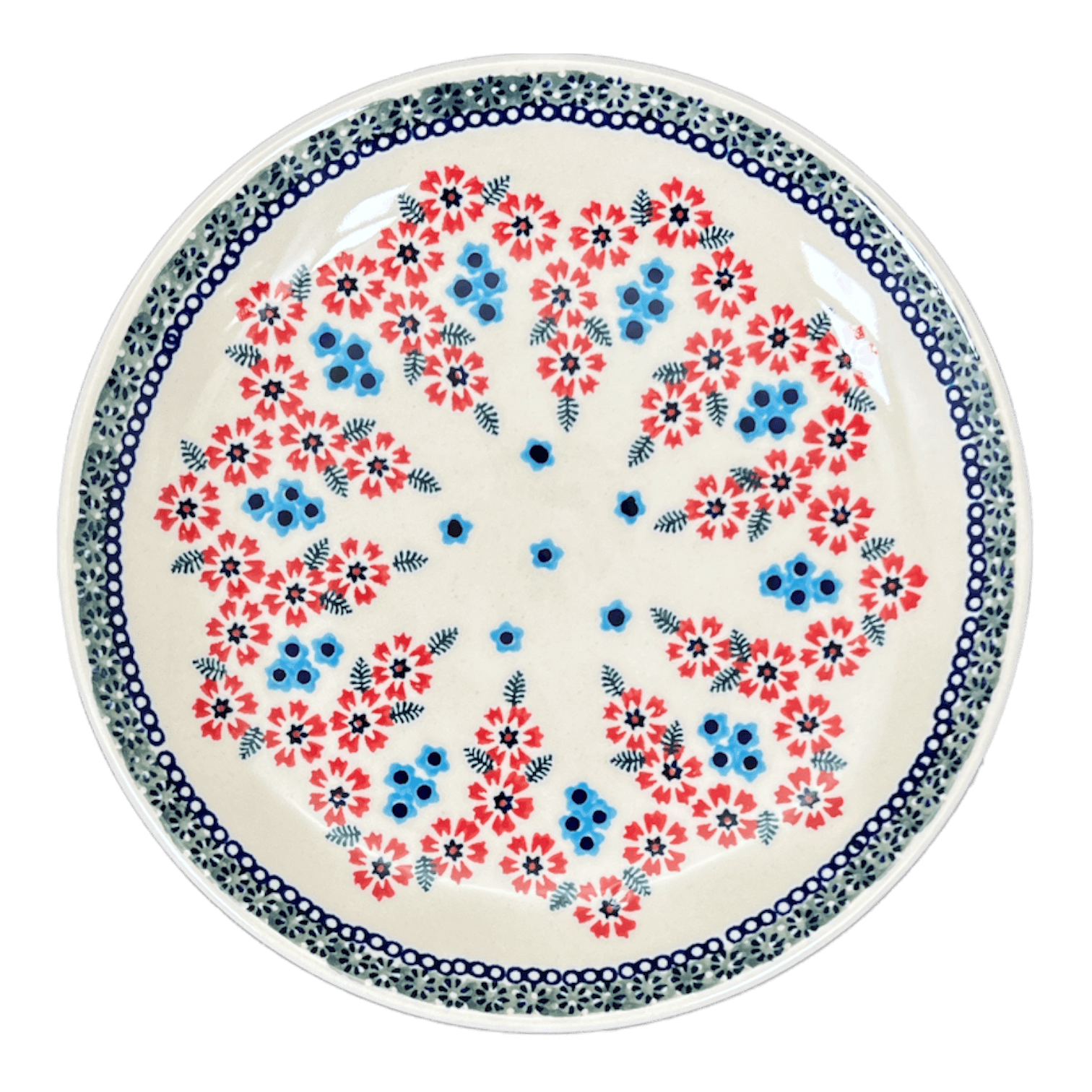 Plate, Round, Salad, 8.5" in "Floral Symmetry" by Manufaktura | T134T-DH18