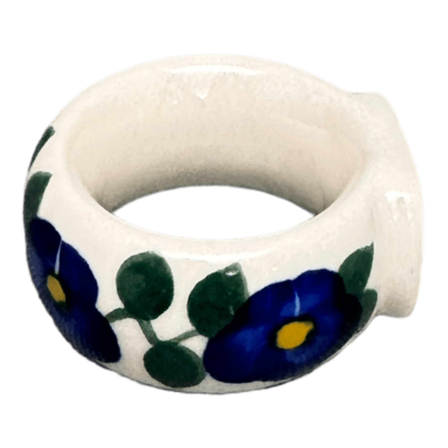 Napkin Ring, 2", WR (WR18B) in "Pansy Storm" by W.R. Ceramika | WR18B-EZ3