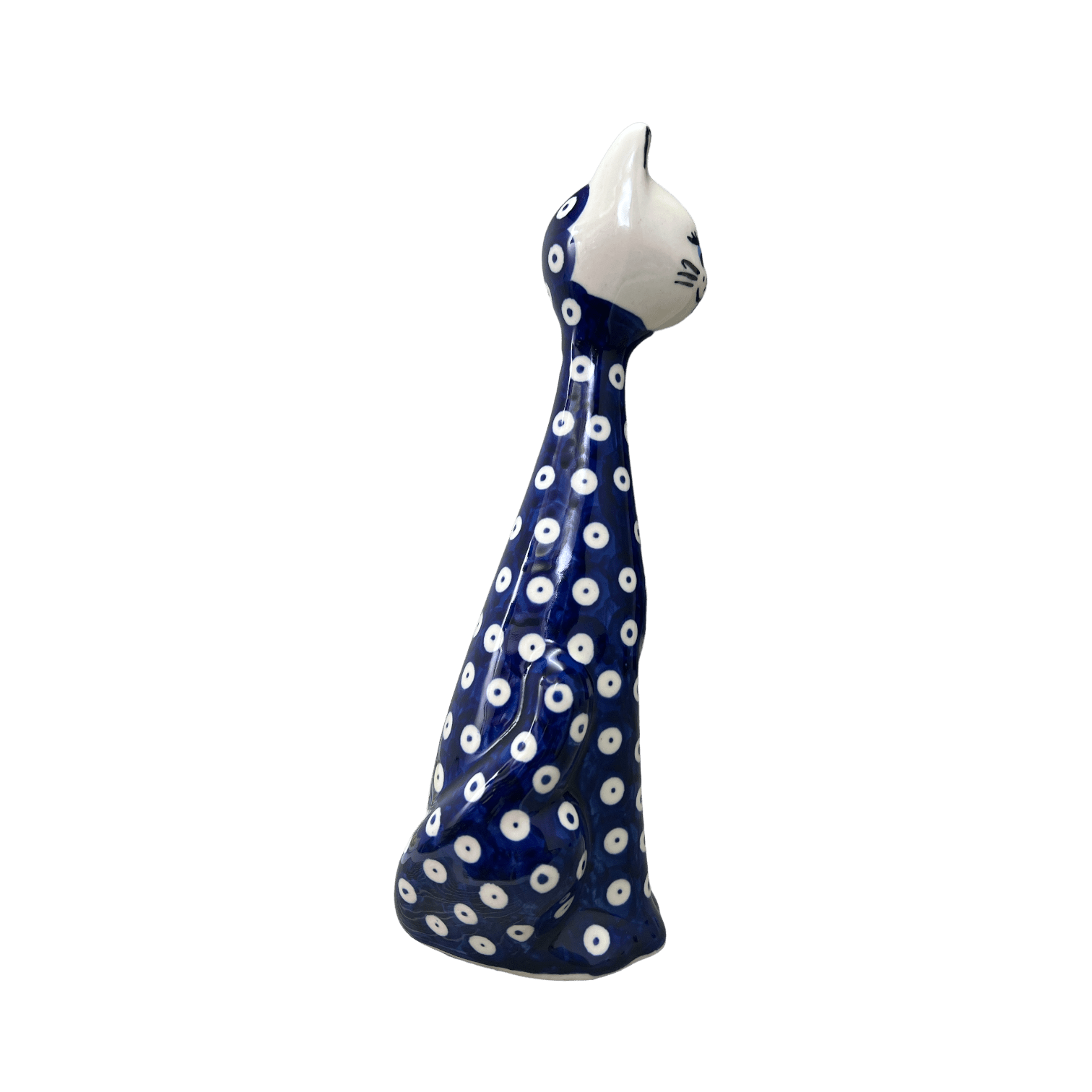 Figurine, Tall Cat, 9.5", WR (WR40C) in "Dot to Dot" by W.R. Ceramika | WR40C-SM2