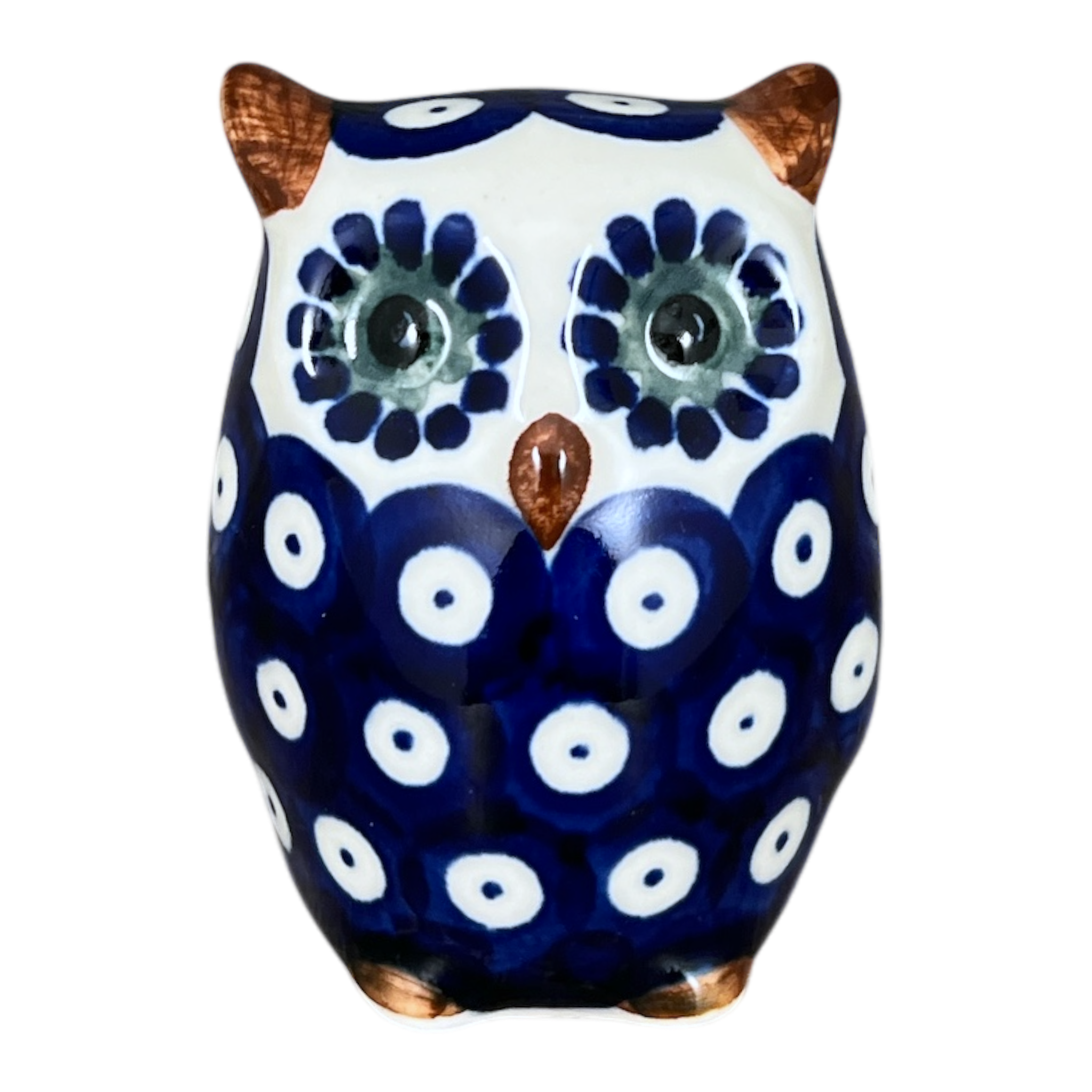 Figurine, Owl, 3" Small, WR (WR40J) in "Dot to Dot" by W.R. Ceramika | WR40J-SM2