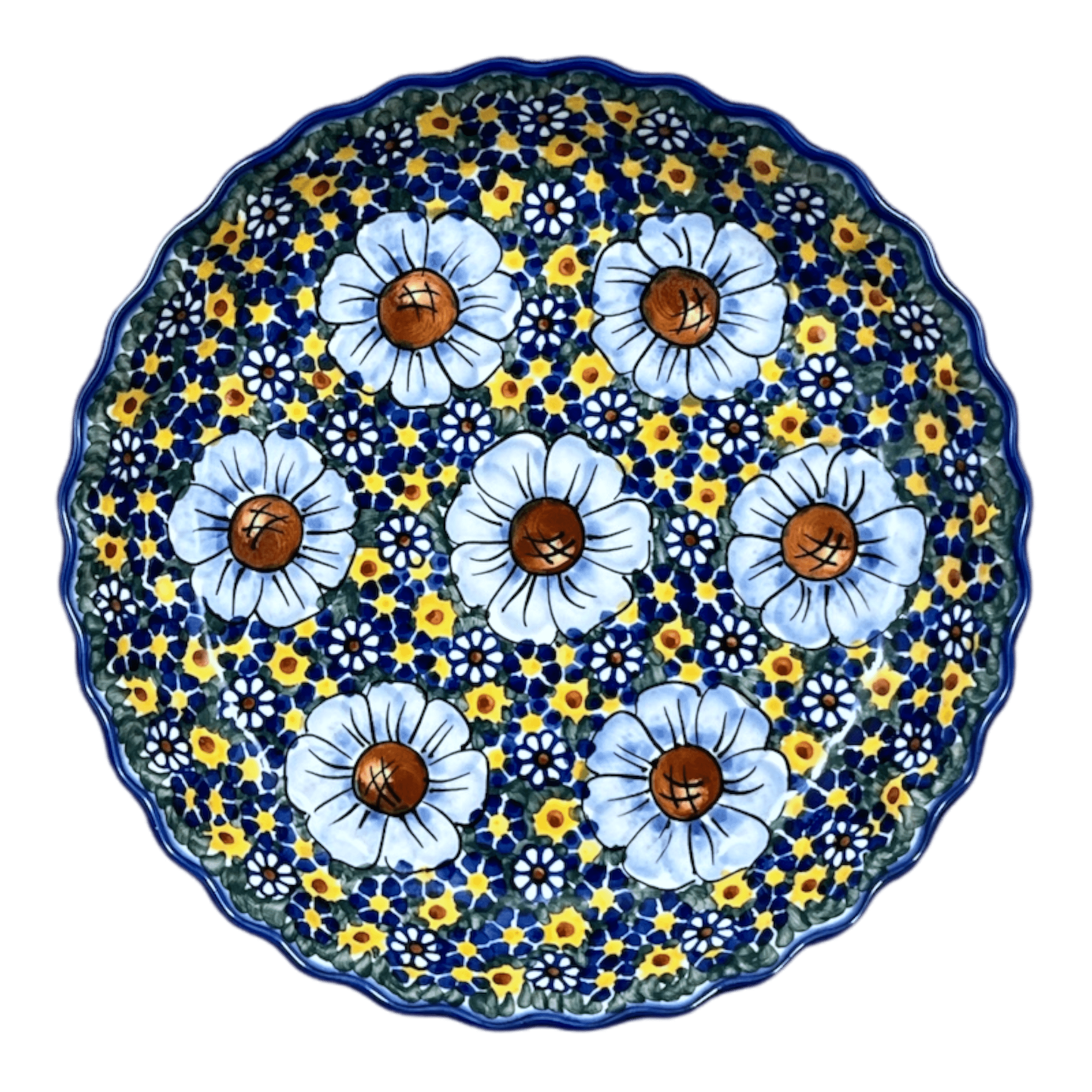 Pan, Tart, 9.8", WR (WR52D) in "Chamomile" by W.R. Ceramika | WR52D-RC4