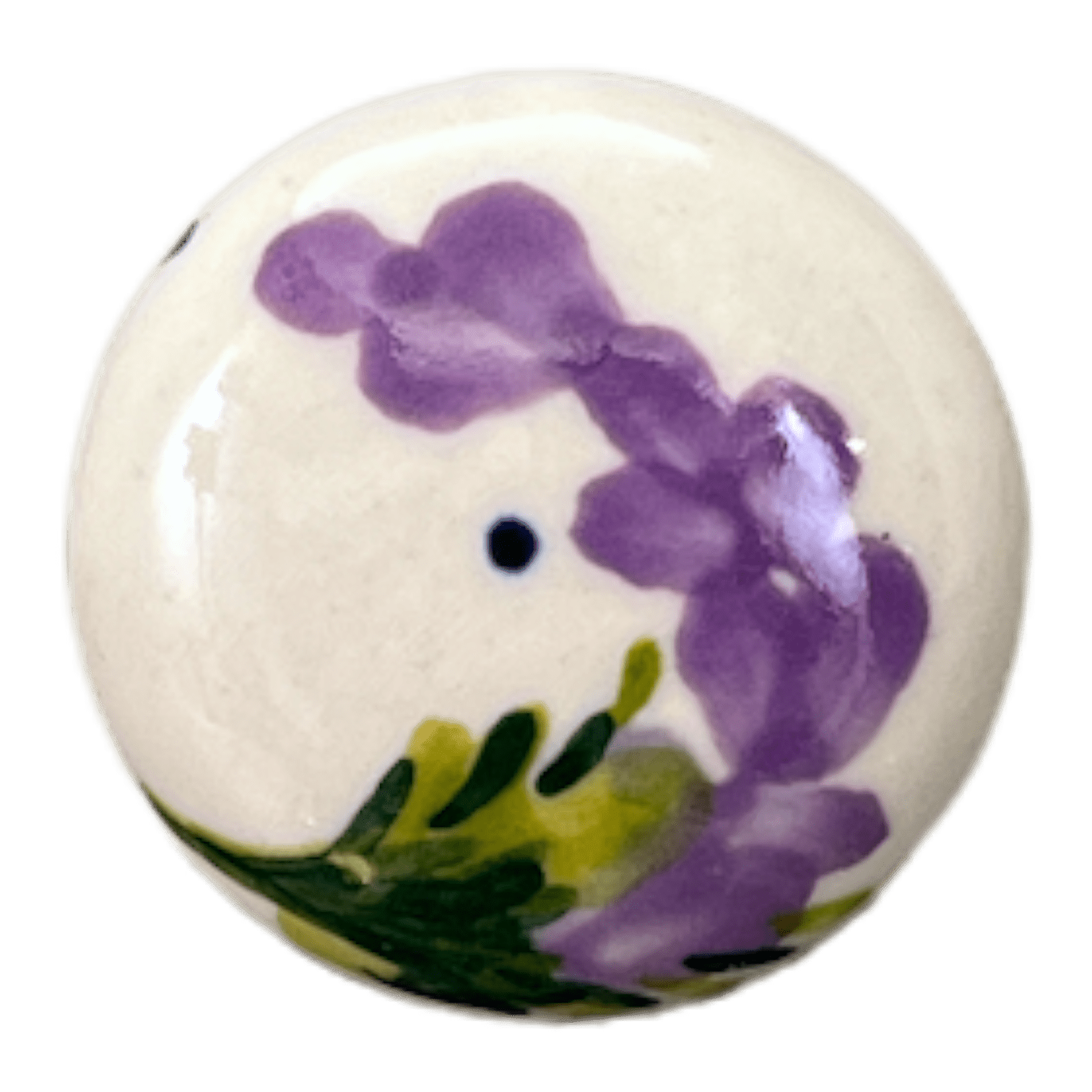 Drawer Pull, 1.25", WR (WR67A) in "Lavender Fields" by W.R. Ceramika | WR67A-BW4