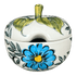 Bowl, Apple-Shaped, Sugar Bowl, 4.5". WR, WR (WR9C) in "Baby Blue Bling" by W.R. Ceramika | WR9C-WR32