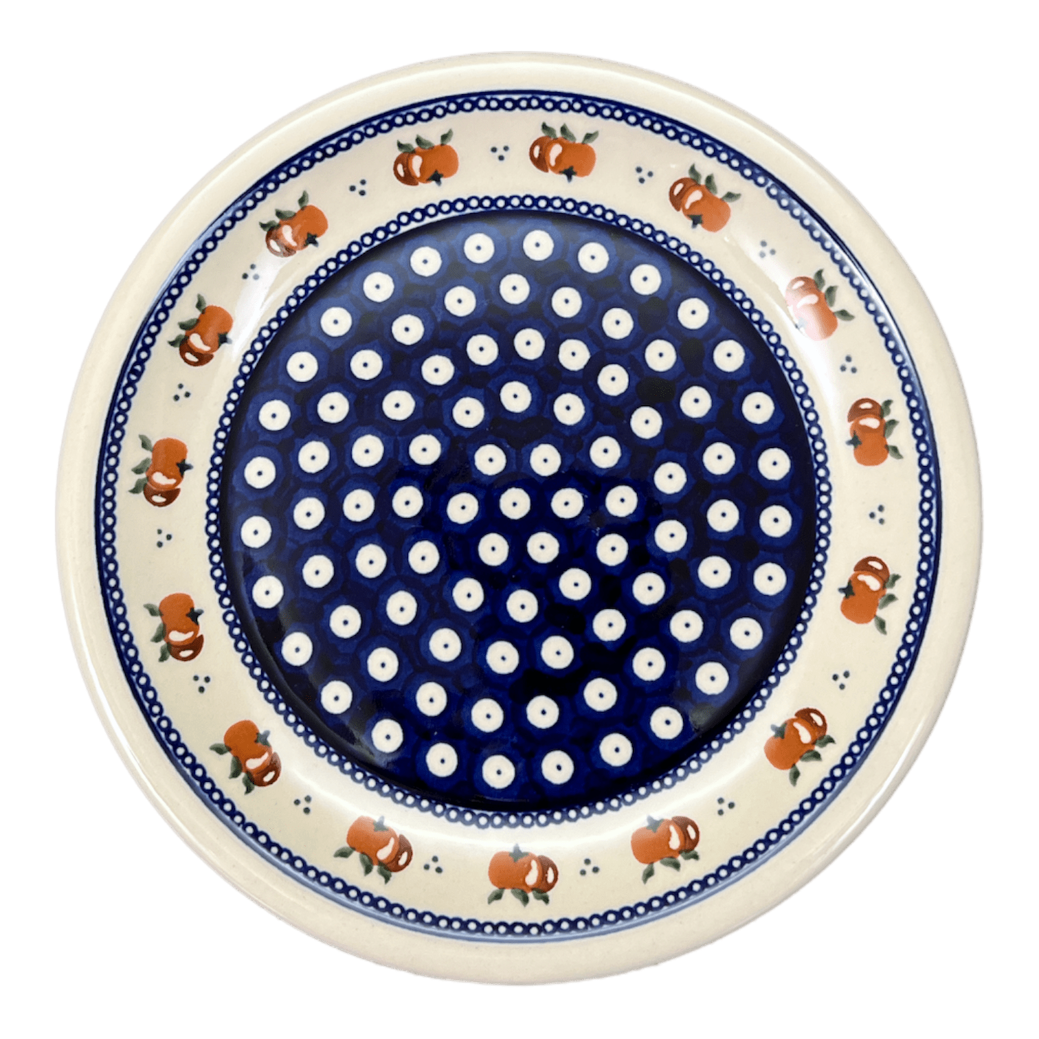 Plate, Round, 9.5" in "Persimmon Dot" by Zaklady | Y1001-D479