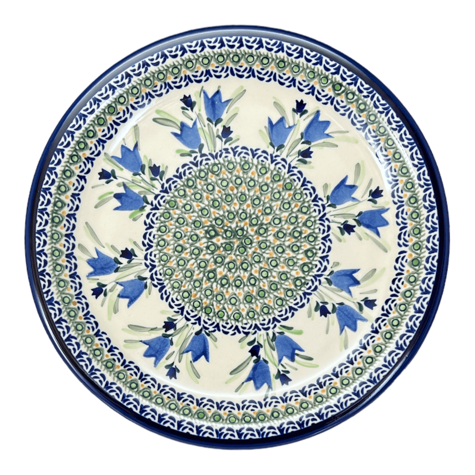 Plate, Round, Dinner, 10.75" Plate in "Blue Tulips" by Zaklady | Y1014-ART160