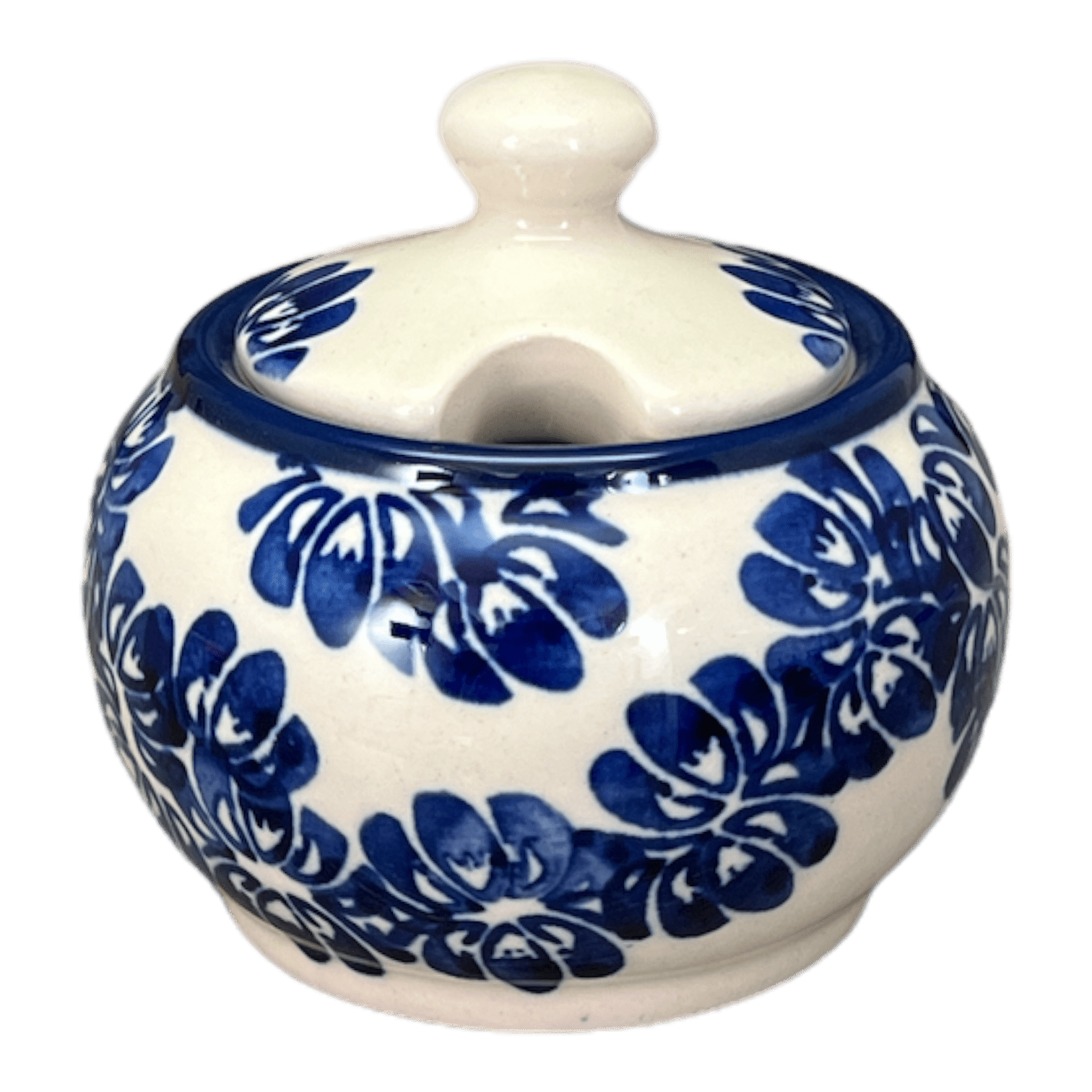 Bowl, Round, Bubble, Sugar Bowl, Small, 3.5" in "Blue Floral Vines" by Zaklady | Y729-D1210A