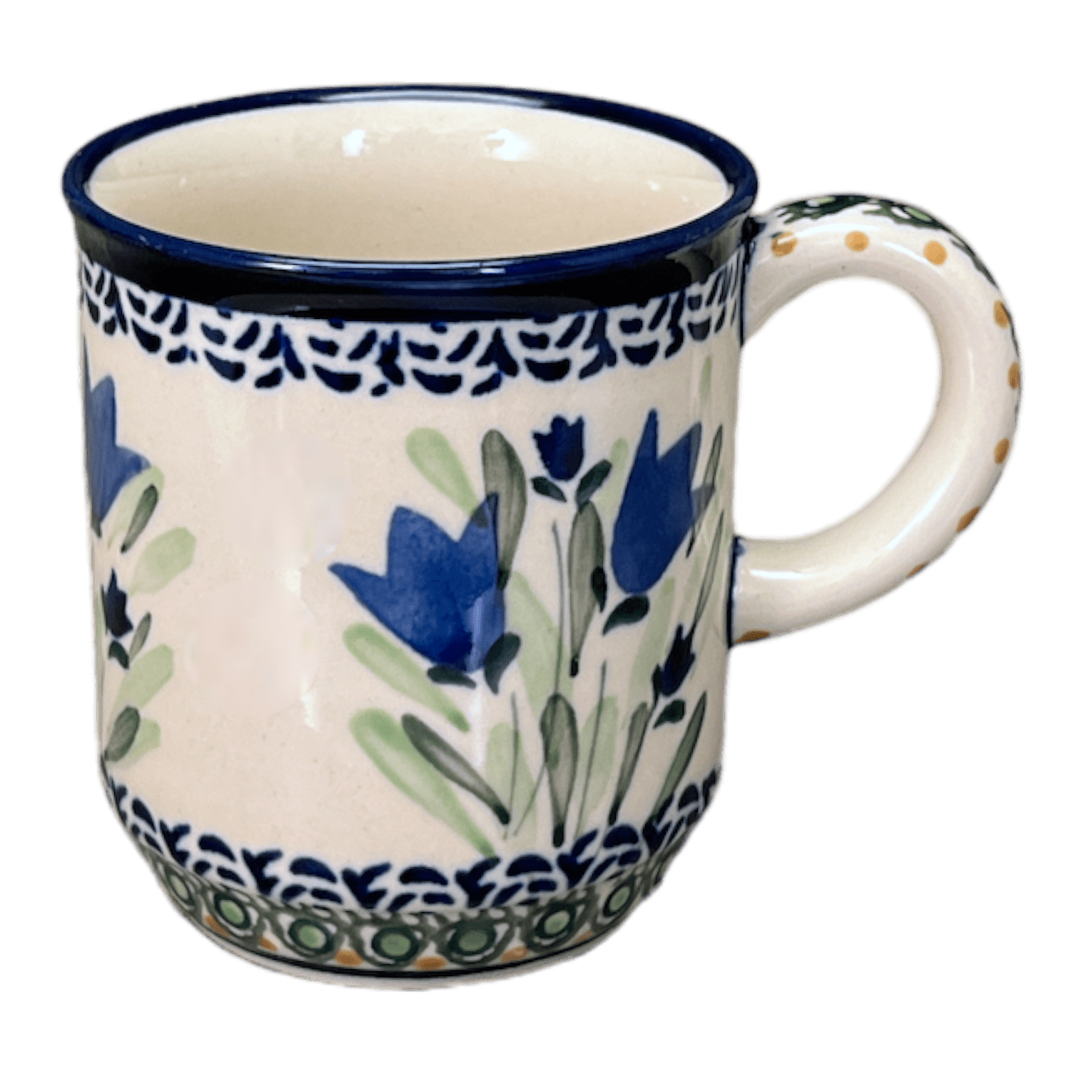 Mug, Traditional Mug, 8 oz in "Blue Tulips" by Zaklady | Y903-ART160