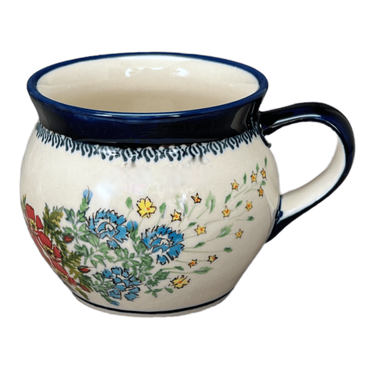 Mug, Belly Mug, 16 oz Large in "Floral Crescent" by Zaklady | Y910-ART237