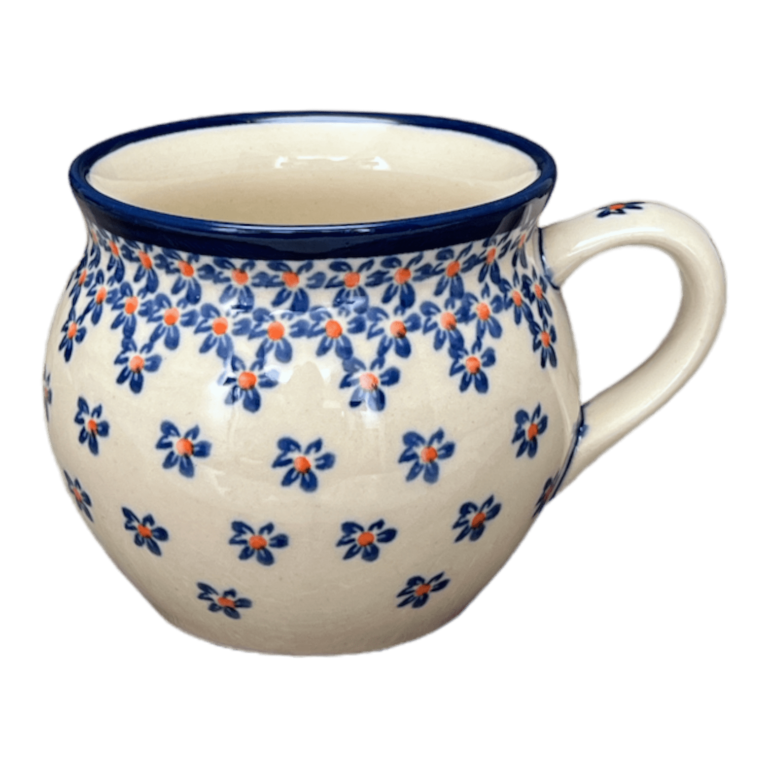 Mug, Belly, 10 oz in "Falling Blue Daisies" by Zaklady | Y911-A882A