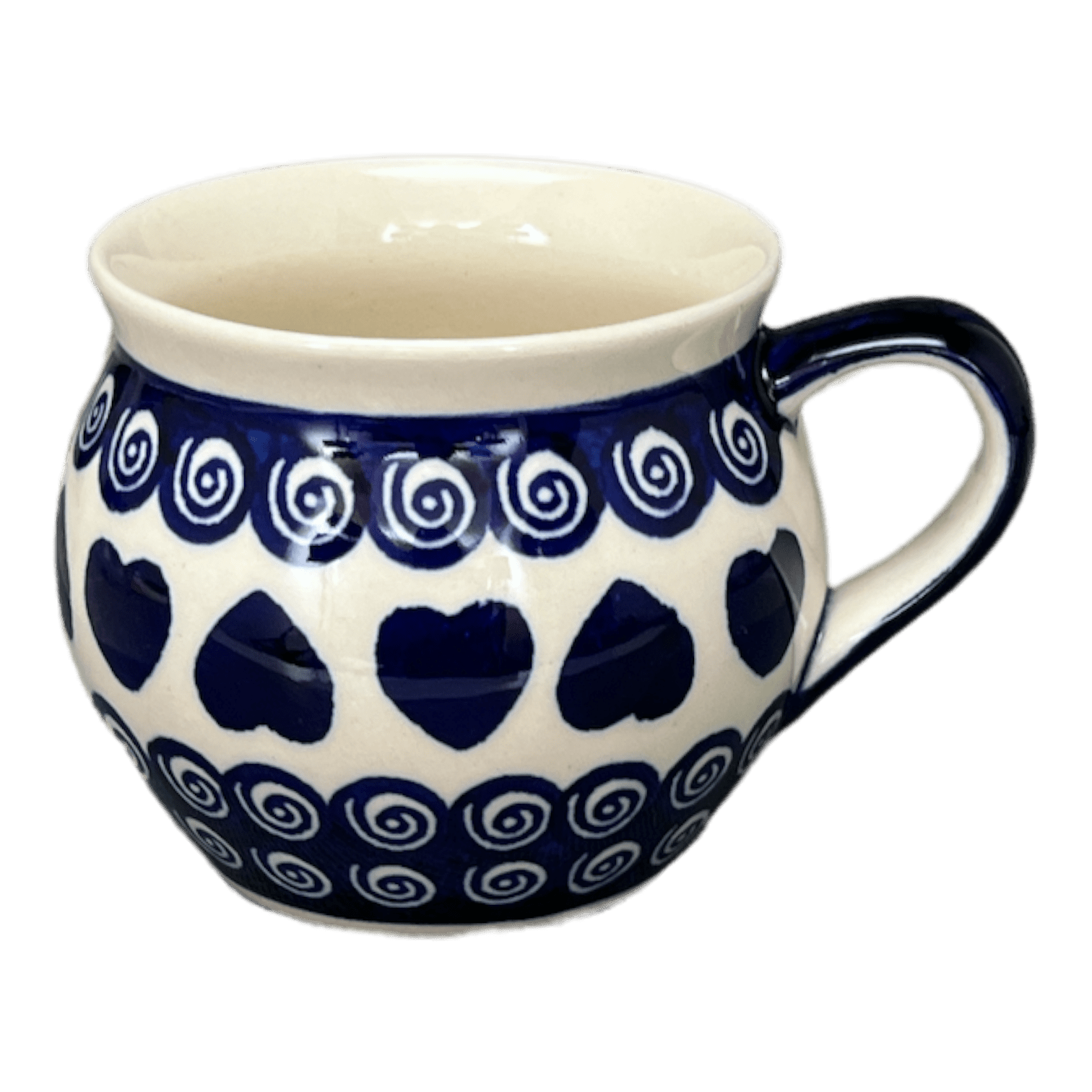 Mug, Belly, 10 oz in "Swirling Hearts" by Zaklady | Y911-D467