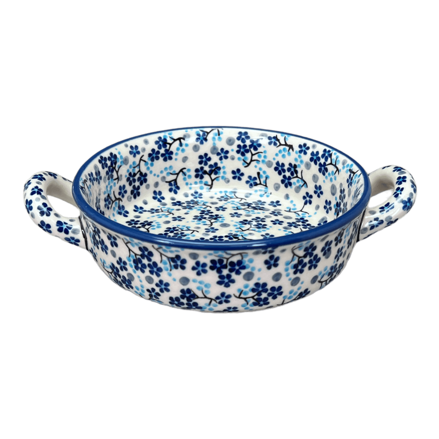 Casserole, Round, Small, 5" x 7.5" in "Scattered Blues" by Manufaktura | Z153S-AS45