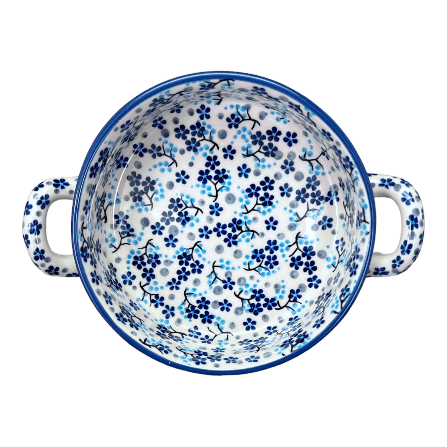 Casserole, Round, Small, 5" x 7.5" in "Scattered Blues" by Manufaktura | Z153S-AS45