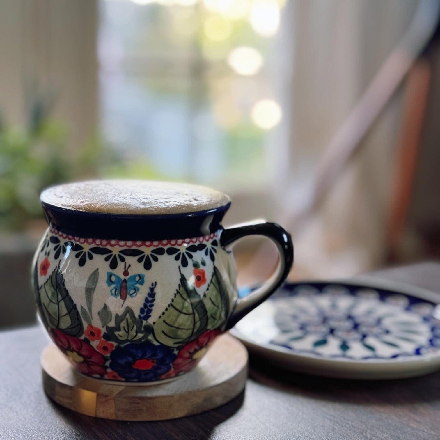 Mug, Belly Mug, 16 oz Large in "Floral Crescent" by Zaklady | Y910-ART237