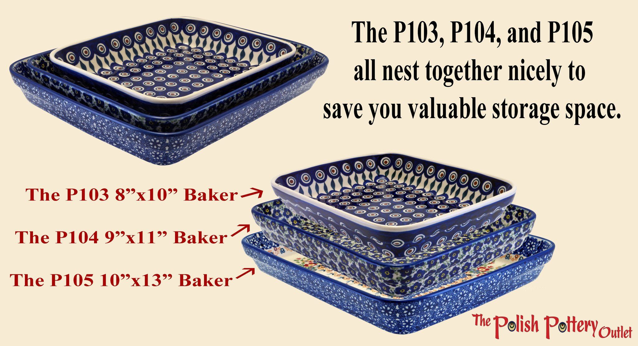 Baker, Rectangular, Shallow 10" x 13" in "Navy Retro" by Manufaktura | P105U-601A