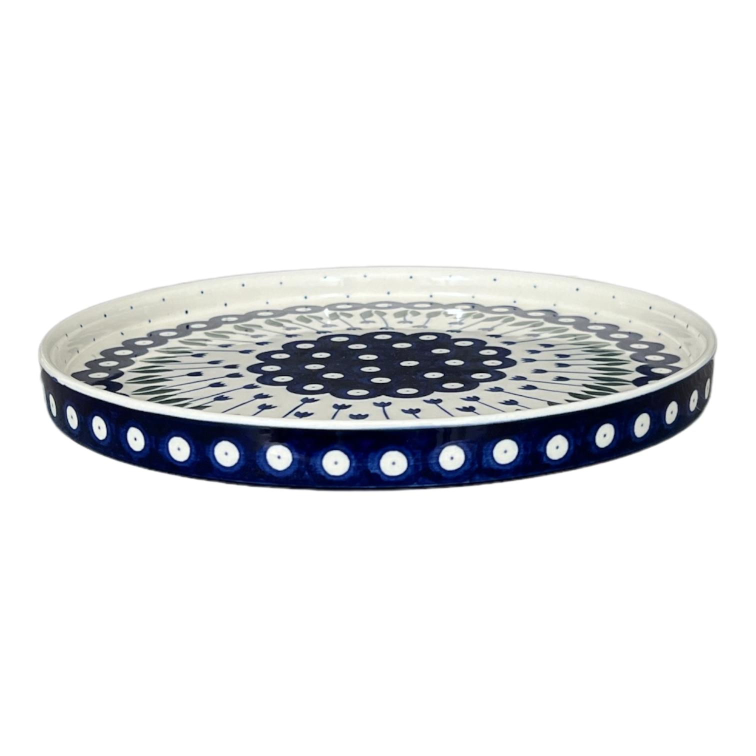 Tray, Round, 10" in "Tulip Dot" by Ceramika Artystyczna | AE93-377Z