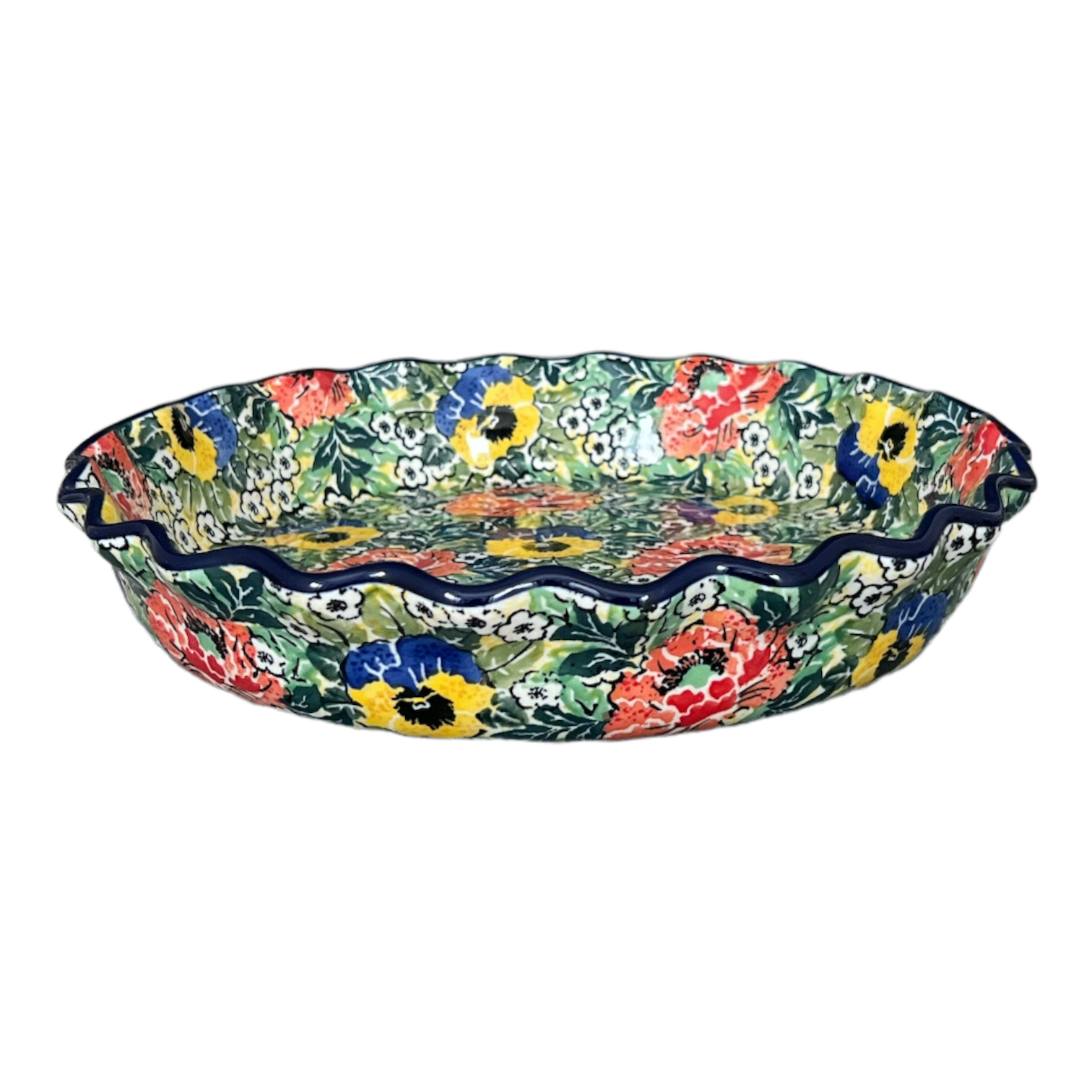 Quiche/Pie Dish, 10" in "Tropical Love" by Ceramika Artystyczna | A636-U4705