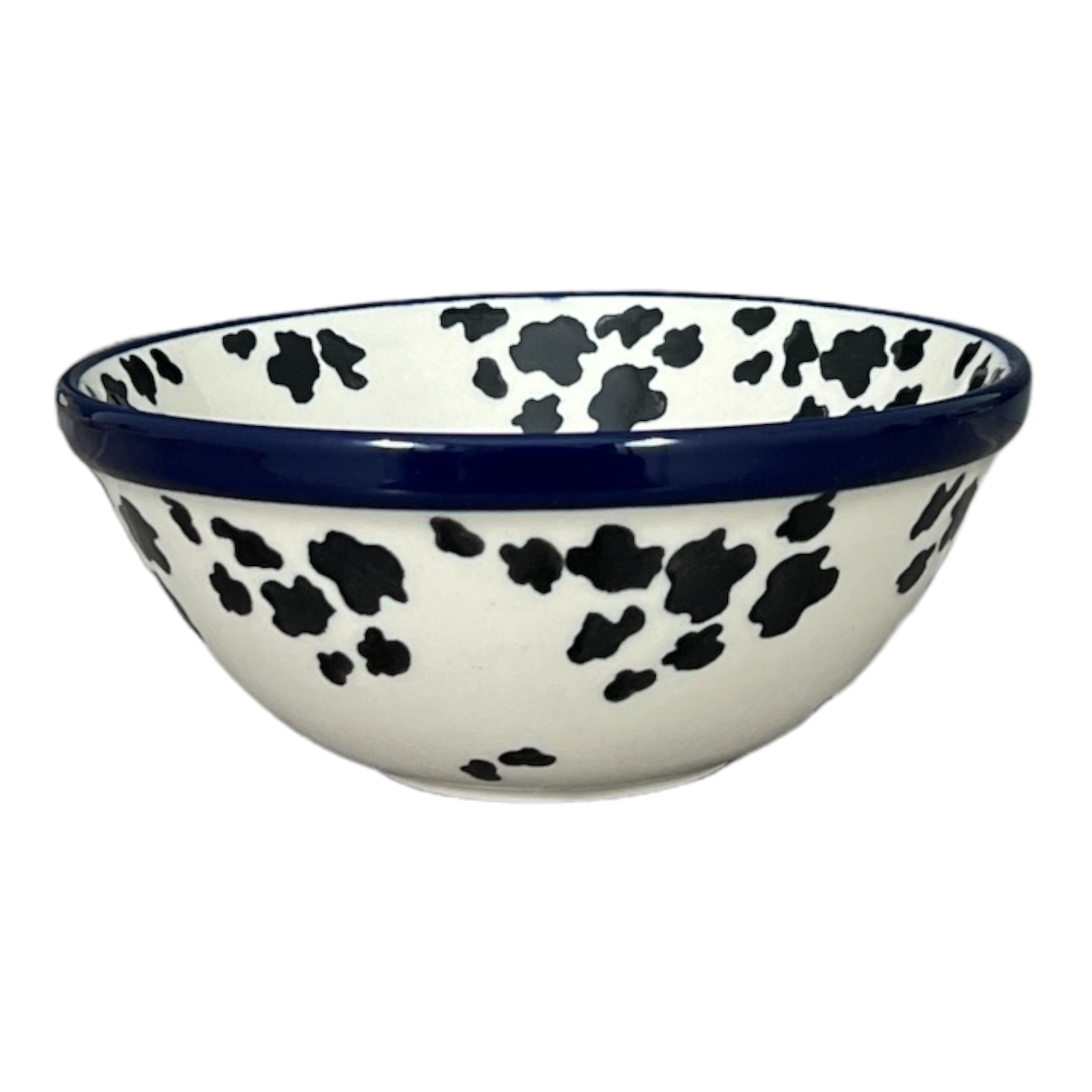 Bowl, Round, Kitchen, 5.5" in "Cowabunga - Blue Rim" by Ceramika Artystyczna | A059-2417X