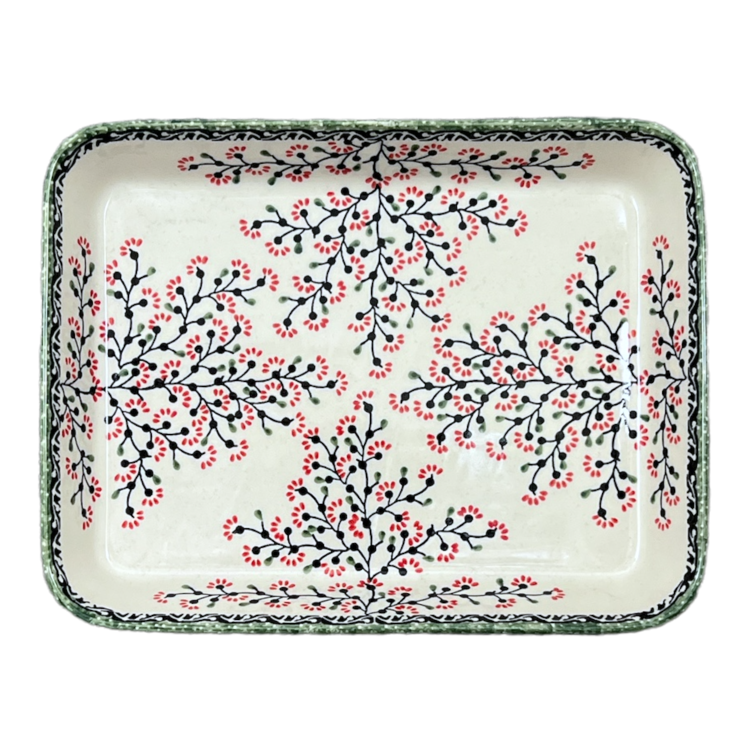 Baker, Rectangular, Shallow, 9" x 11" in "Cherry Blossoms" by Manufaktura | P104S-DPGJ