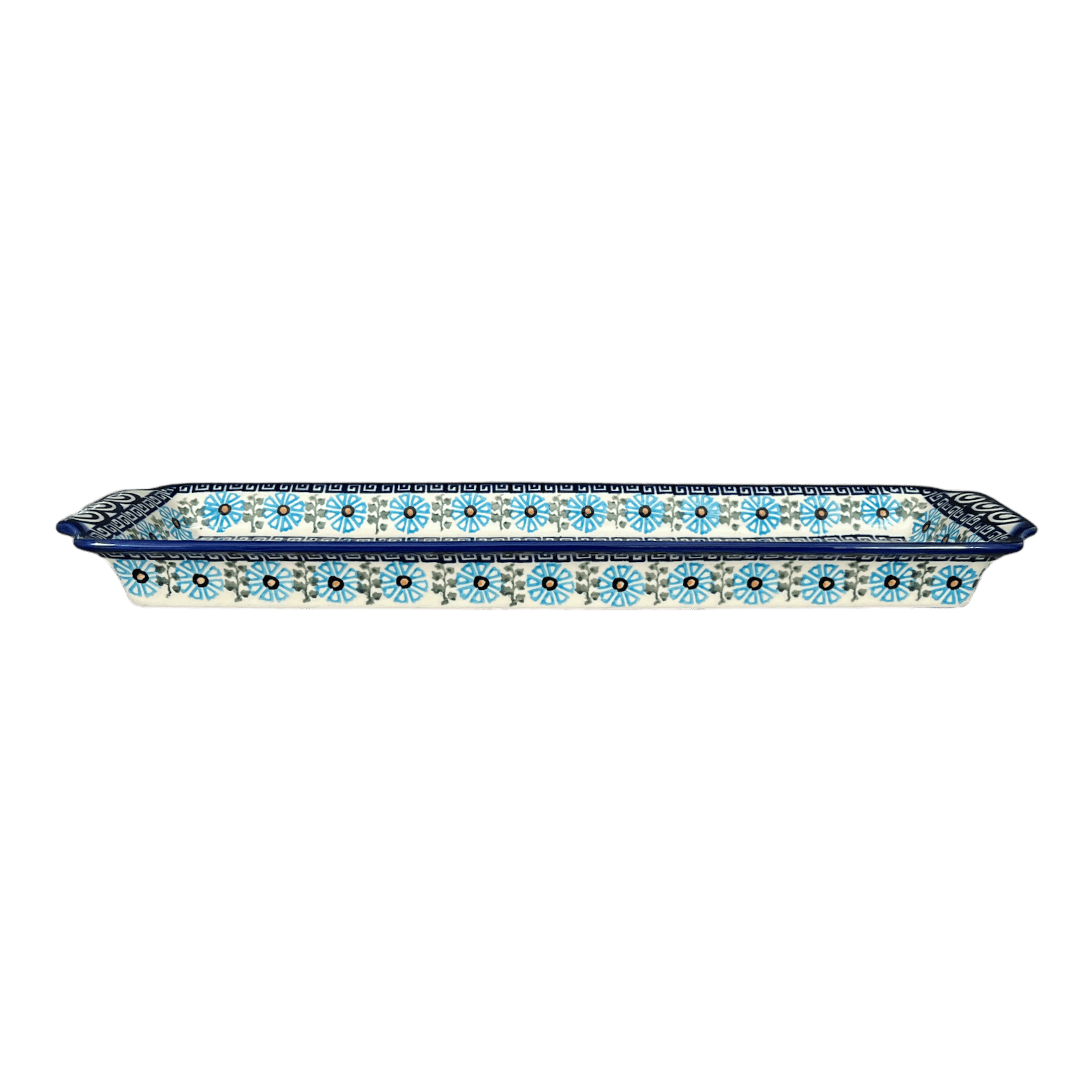 Tray, Rectangular, 16" x 4.5" in "Blue Daisy Spiral" by Andy | NDA203-38