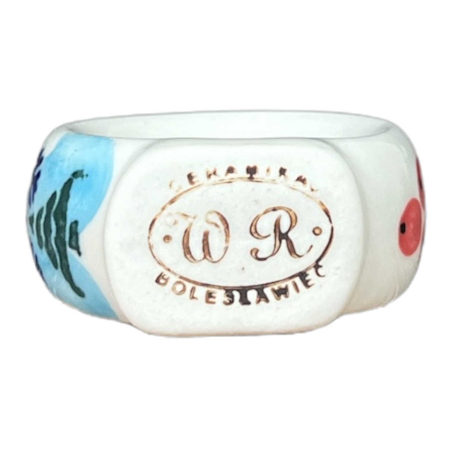 Napkin Ring, 2", WR (WR18B) in "Frosty & Friend" by W.R. Ceramika | WR18B-WR11