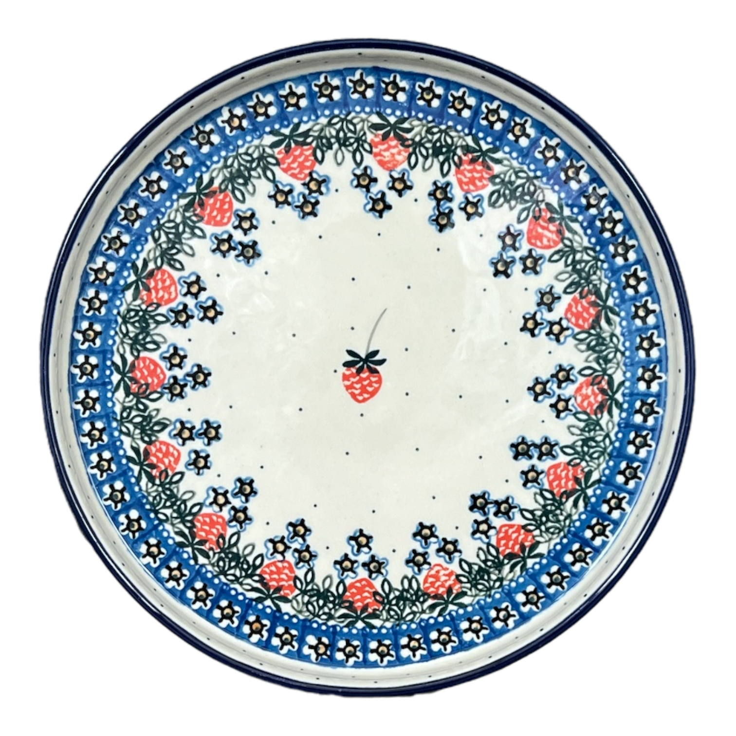 Tray, Round, 10" in "Strawberry Patch" by Ceramika Artystyczna | AE93-721X