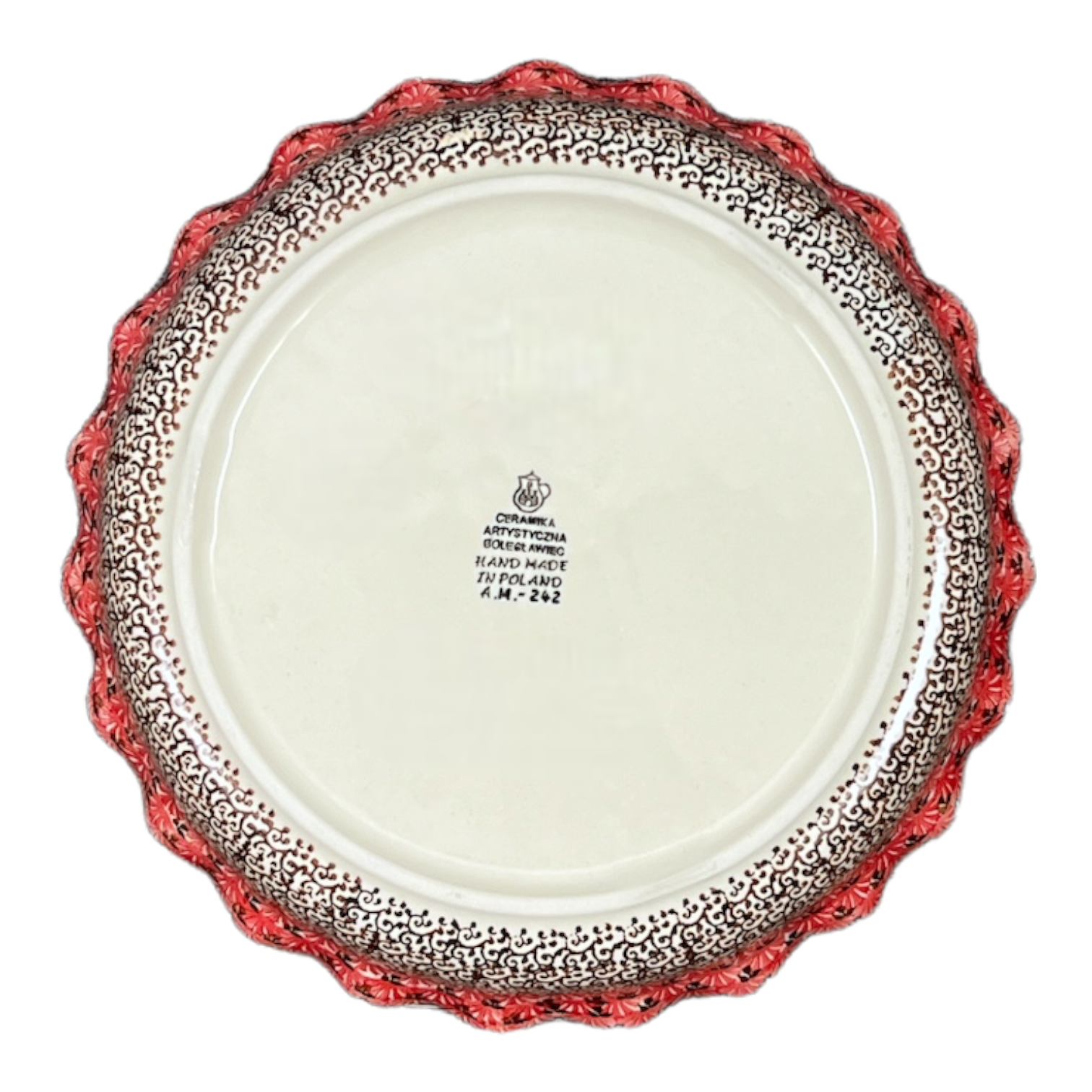 Quiche/Pie Dish, 10" in "Coral Fans" by Ceramika Artystyczna | A636-2199X