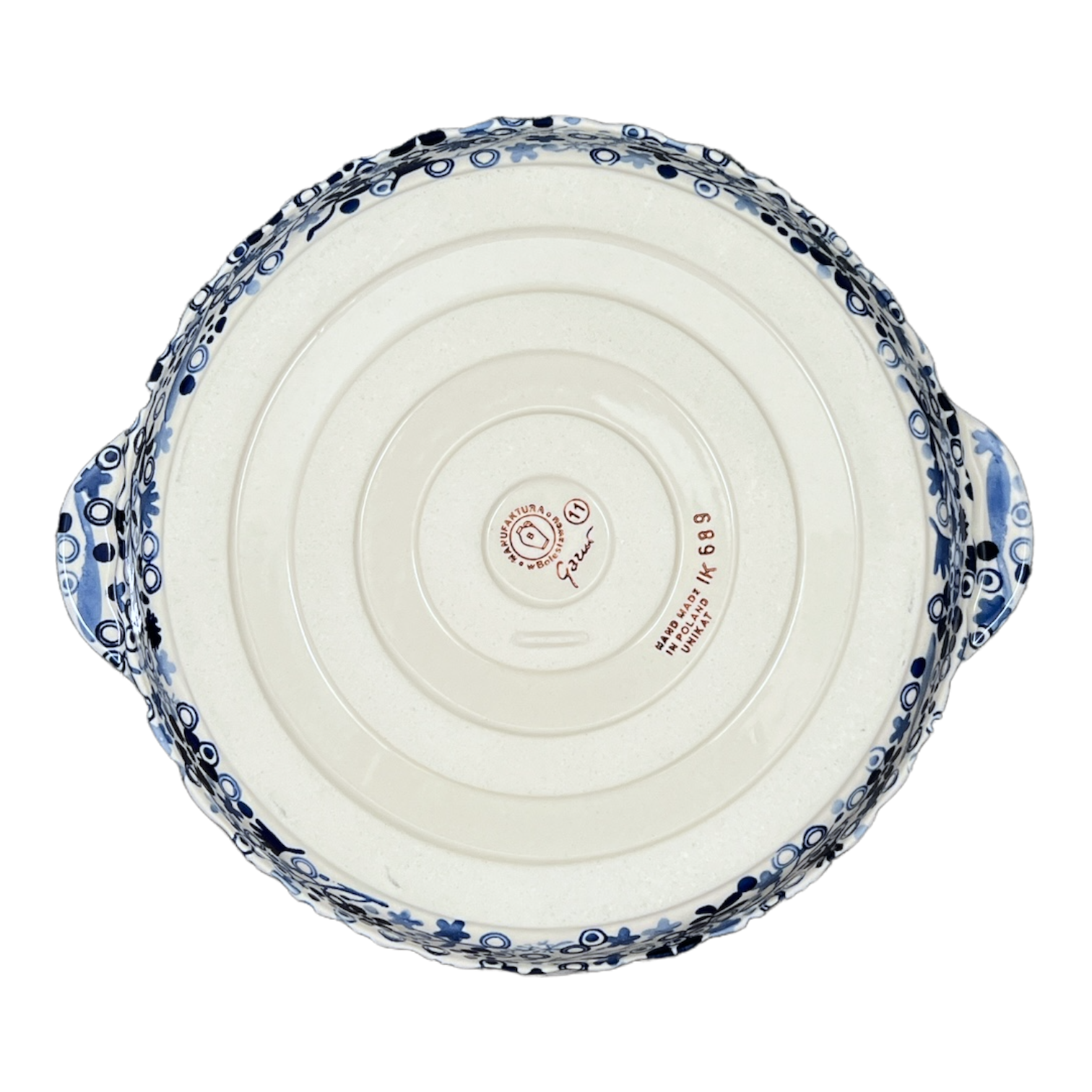 Baker, Round, Pie Plate, Handles, 9.75" in "Rambling Blues" by Manufaktura | Z148S-GZ50