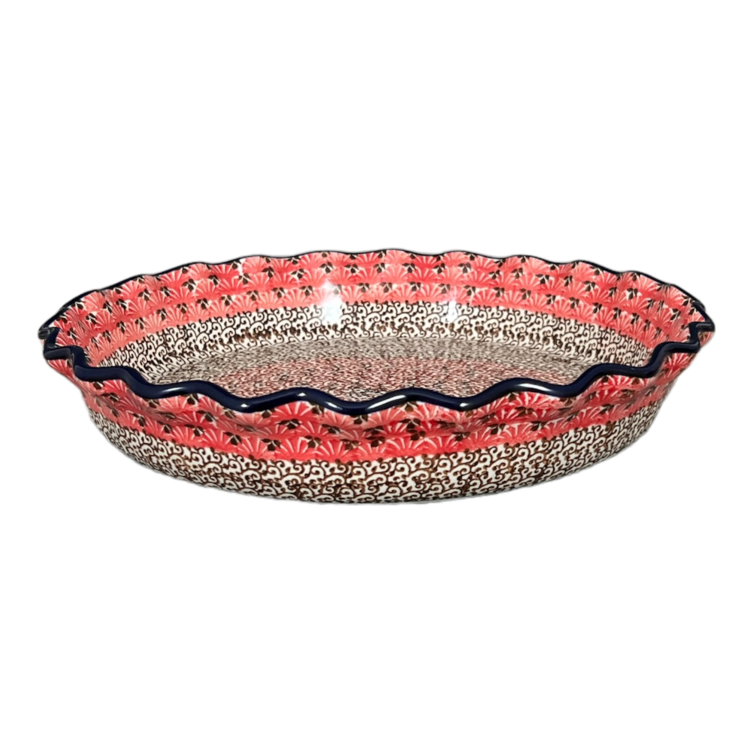 Quiche/Pie Dish, 10" in "Coral Fans" by Ceramika Artystyczna | A636-2199X