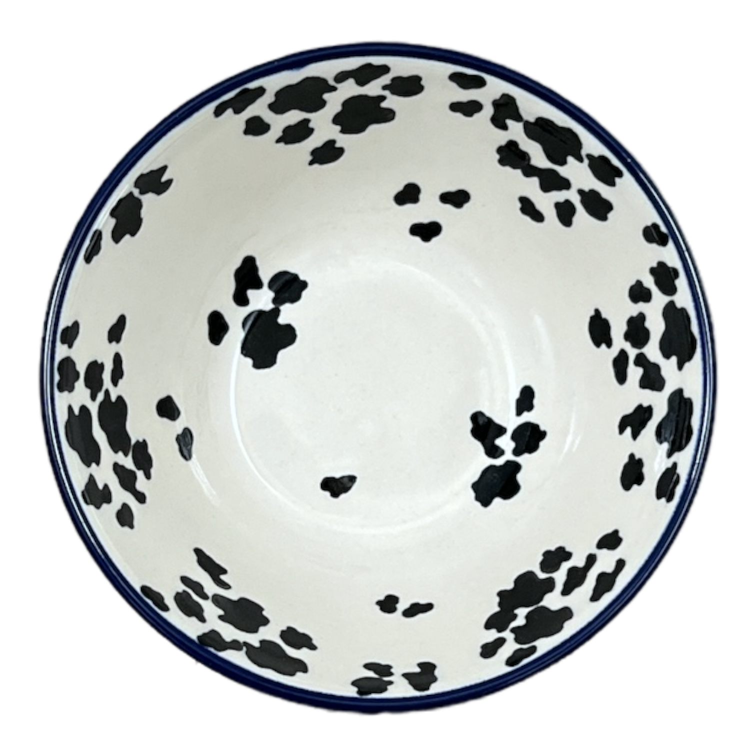 Bowl, Round, Kitchen, 5.5" in "Cowabunga - Blue Rim" by Ceramika Artystyczna | A059-2417X