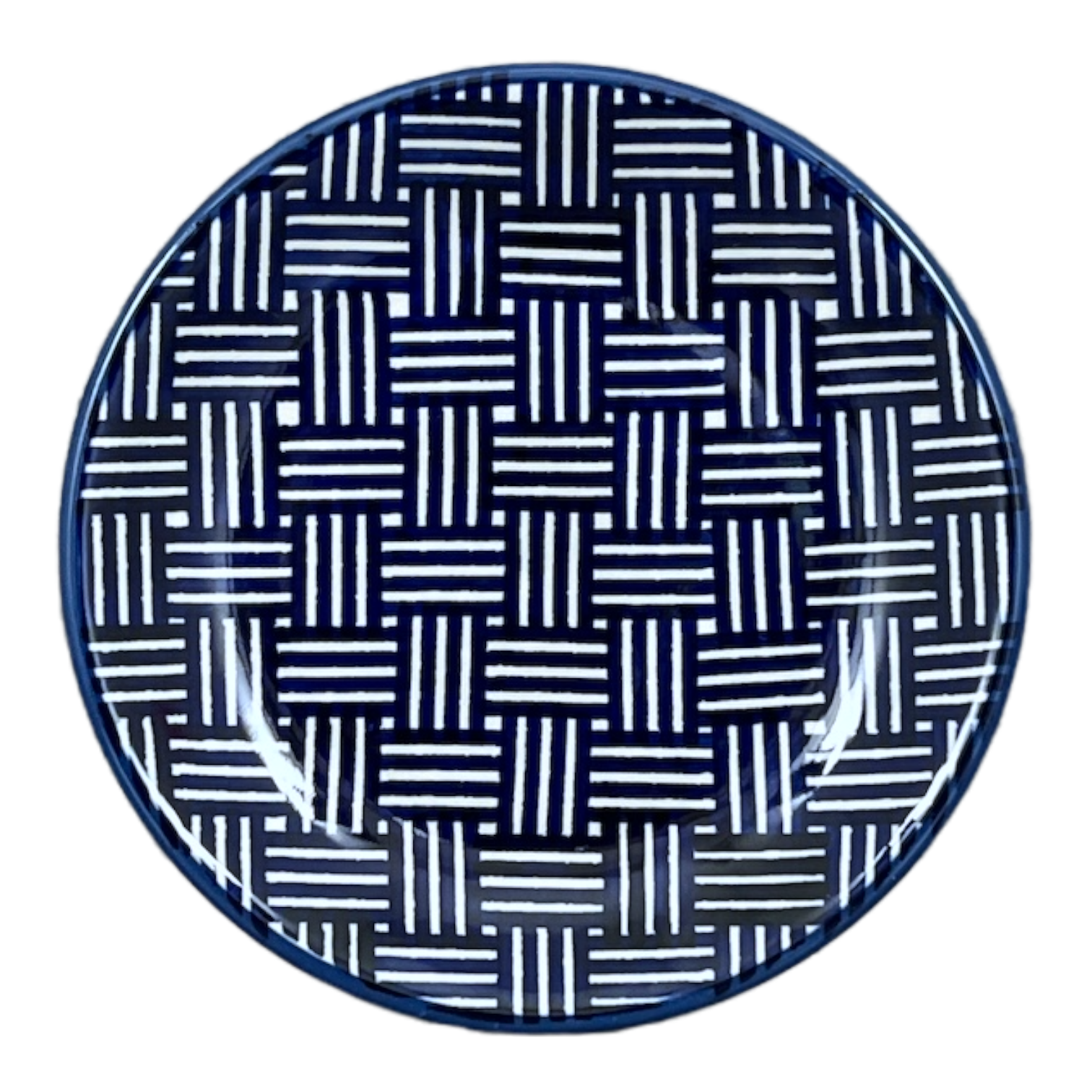 Plate, Round, Dessert, 6.5" in "Blue Basket Weave" by Manufaktura | T130U-32