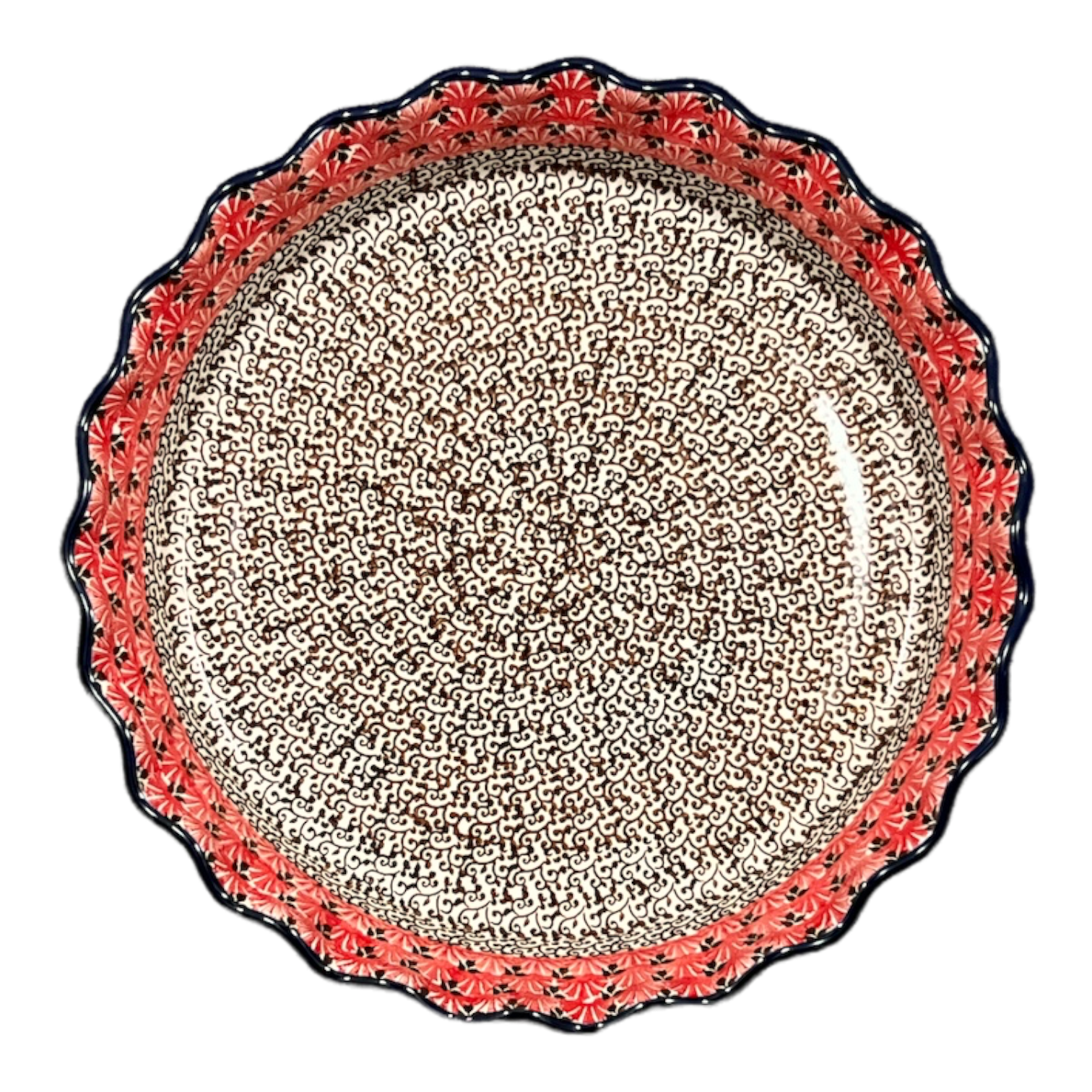 Quiche/Pie Dish, 10" in "Coral Fans" by Ceramika Artystyczna | A636-2199X