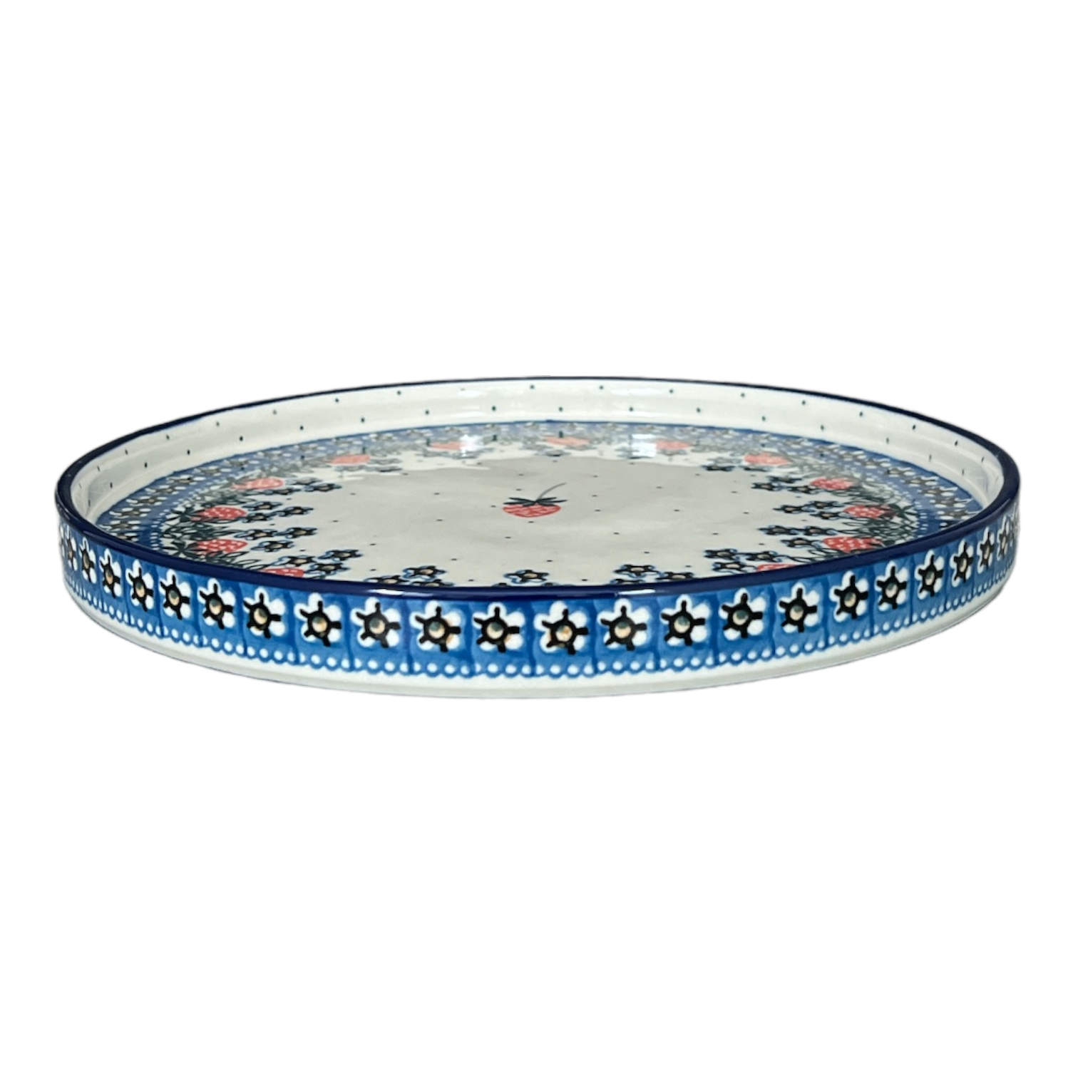 Tray, Round, 10" in "Strawberry Patch" by Ceramika Artystyczna | AE93-721X