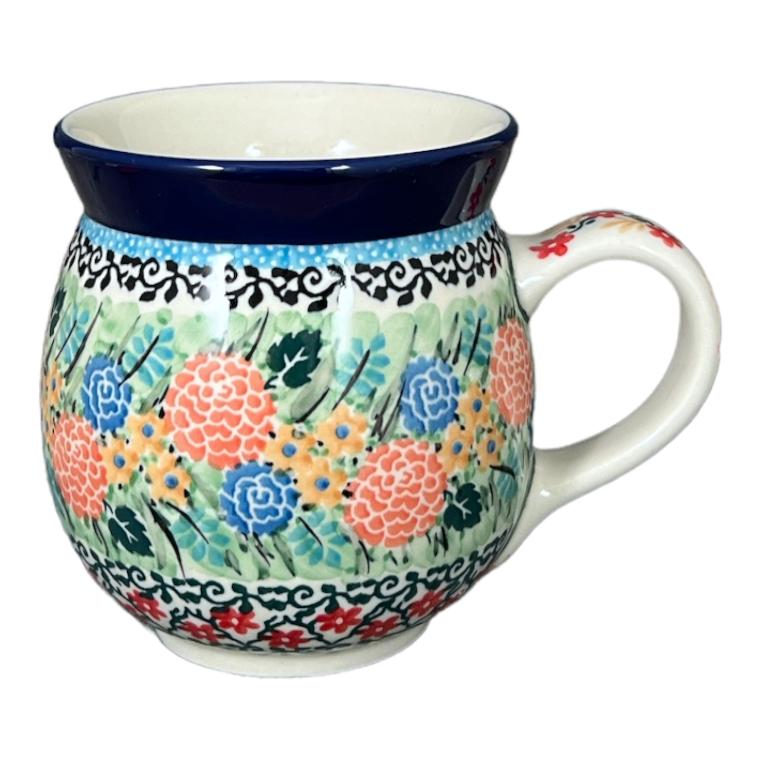 Mug, Belly Mug, 16 oz in "Garden Trellis" by Ceramika Artystyczna | A073-U2123